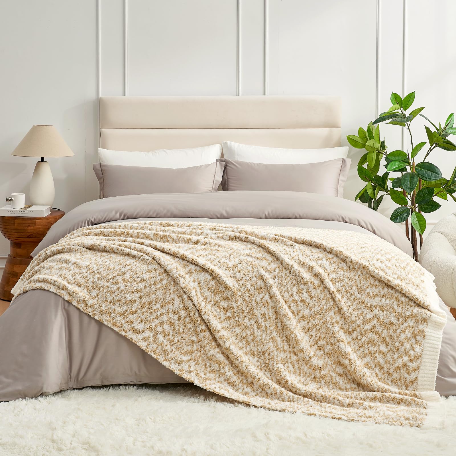 Cobertor Snuggle Sac Buttery Beige Dupes Twin Size 150x200cm