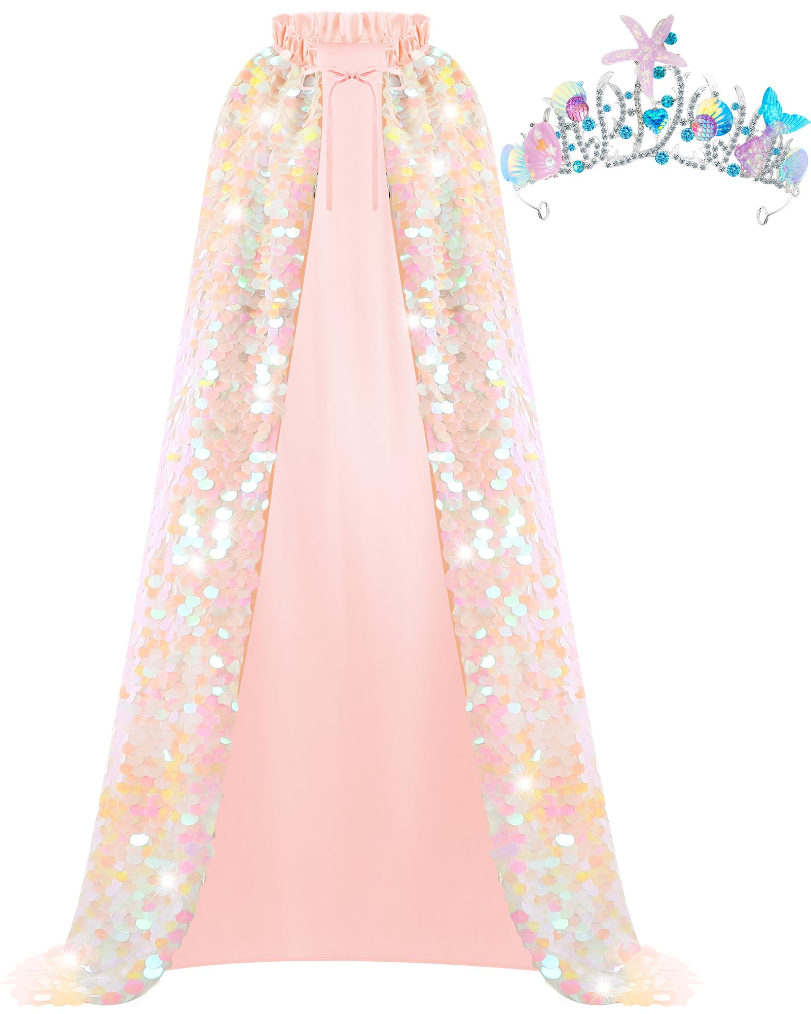 Conjunto De Fantasias De Capa De Princesa Evervibe Fairy Mermaid Pink 130 Cm