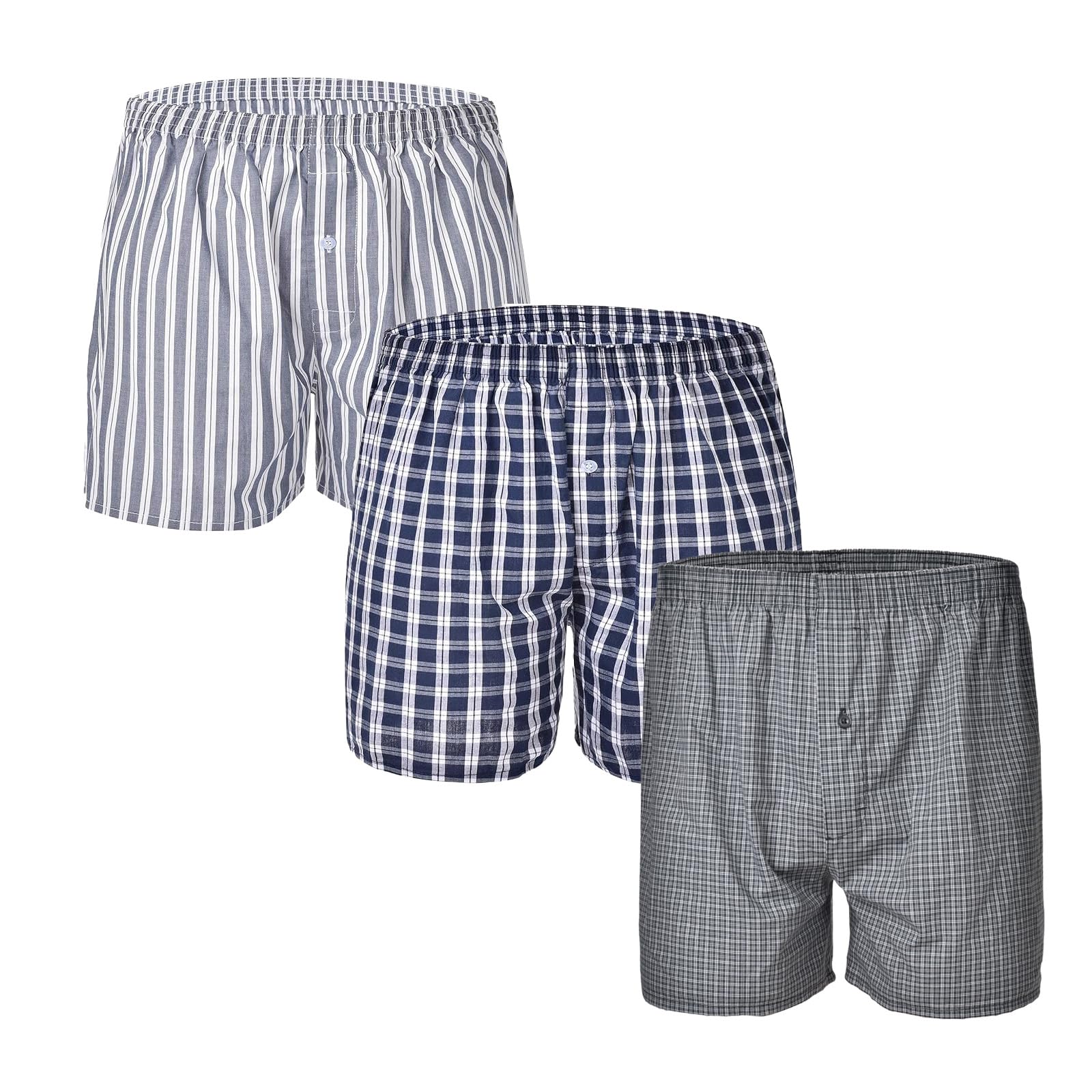 Shorts Boxer Cinvik Funny, Totalmente Em Algodão, Listras Tradicionais