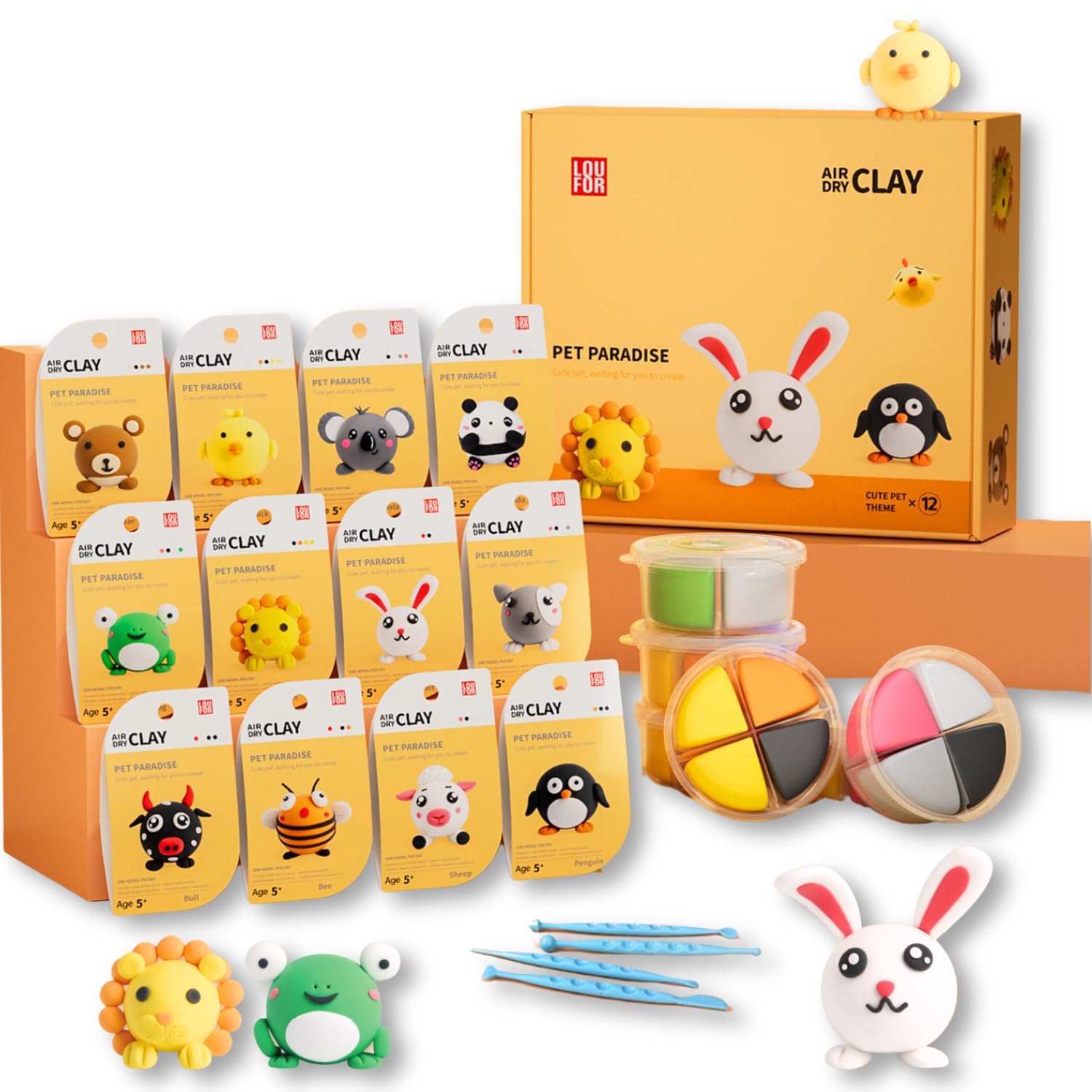 Kit De Argila Seca Ao Ar Livre Xuzinaxu Pet Paradise Com Ferramentas Para Crianças De 3 Anos Ou Mais