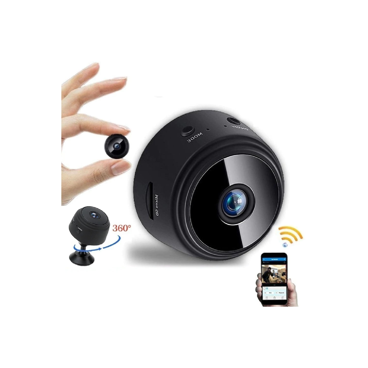 Mini Câmera Wifi Hidden Spy Security 1080p Com Cartão Micro Sd