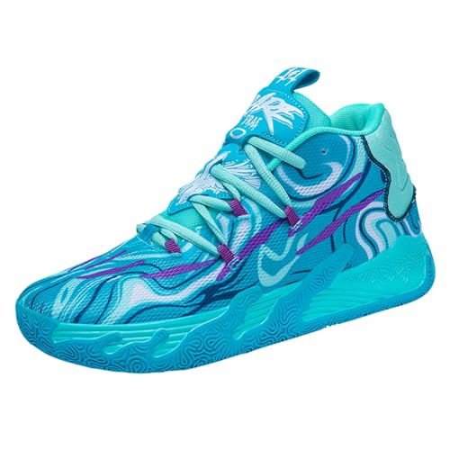 Tênis De Basquete Didopery Masculinos Com Cadarço, Cano Alto, Azul, Tamanho 7