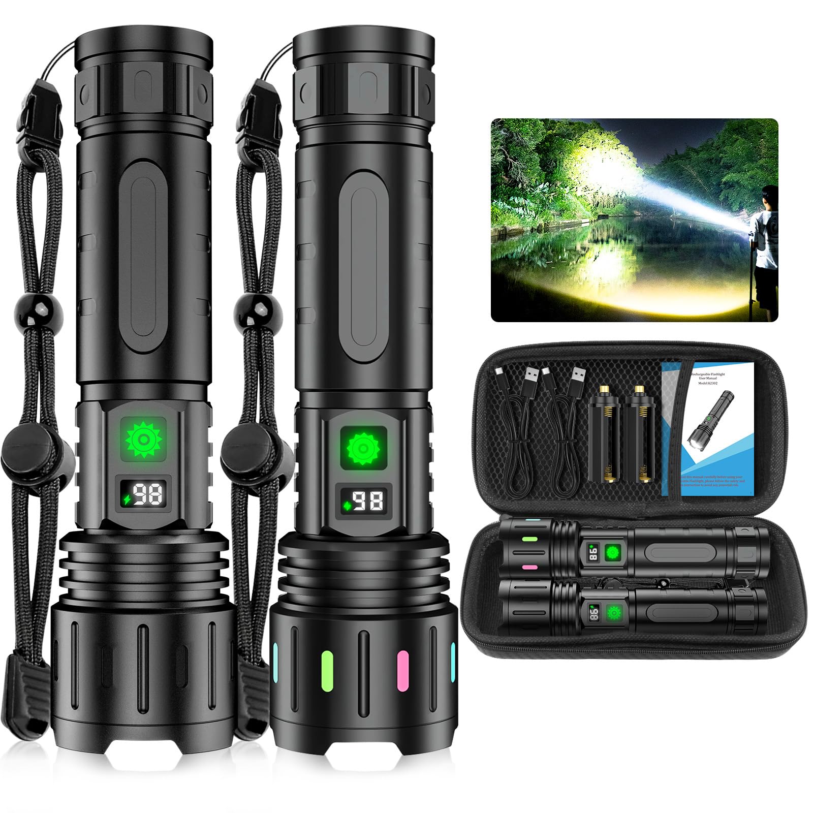 Lanterna Banral 100000 Lúmens Recarregável Ipx5 Impermeável