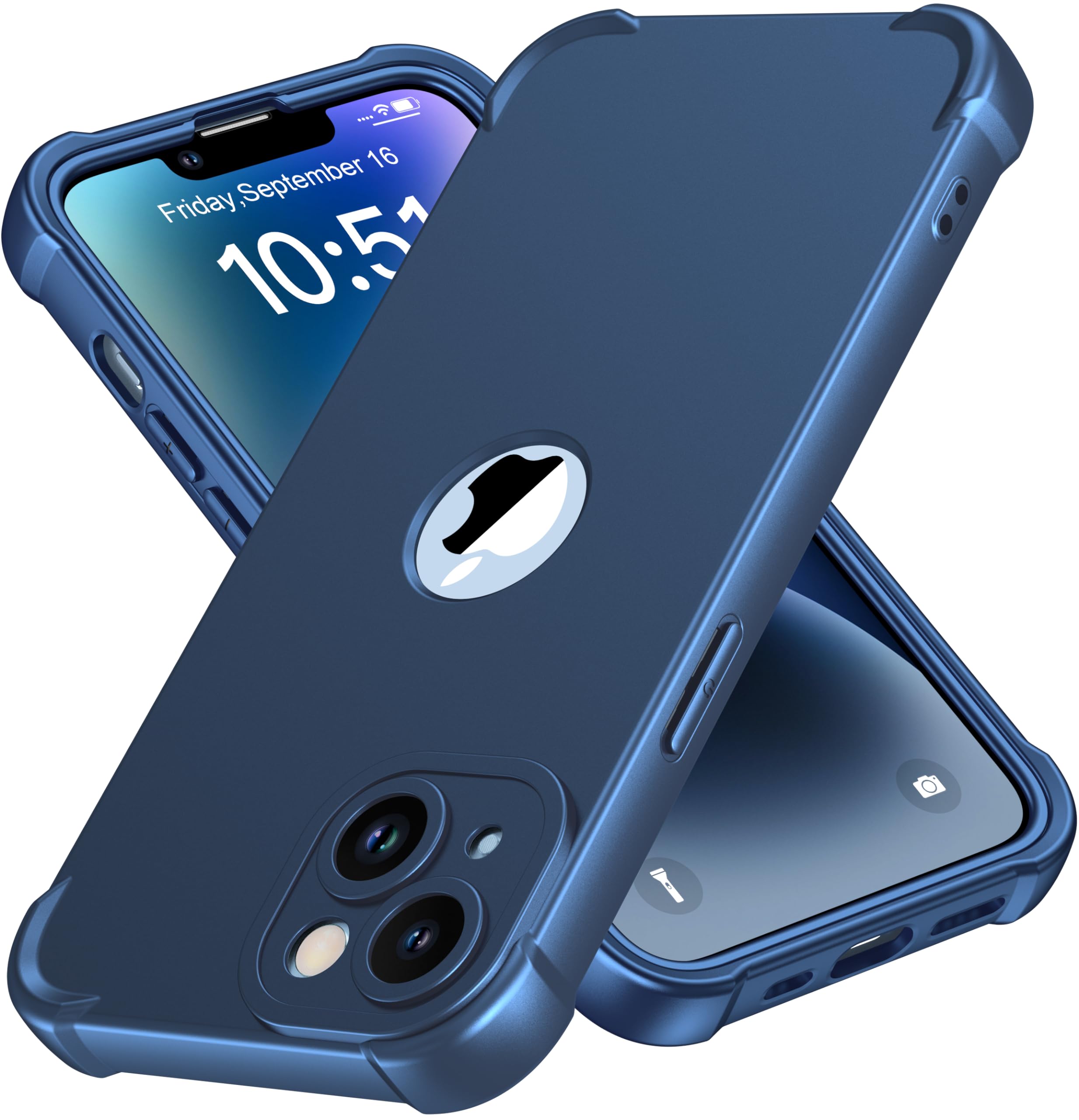 Capa De Telefone Oretech Para Iphone 14 Com 2 Protetores De Tela Azul
