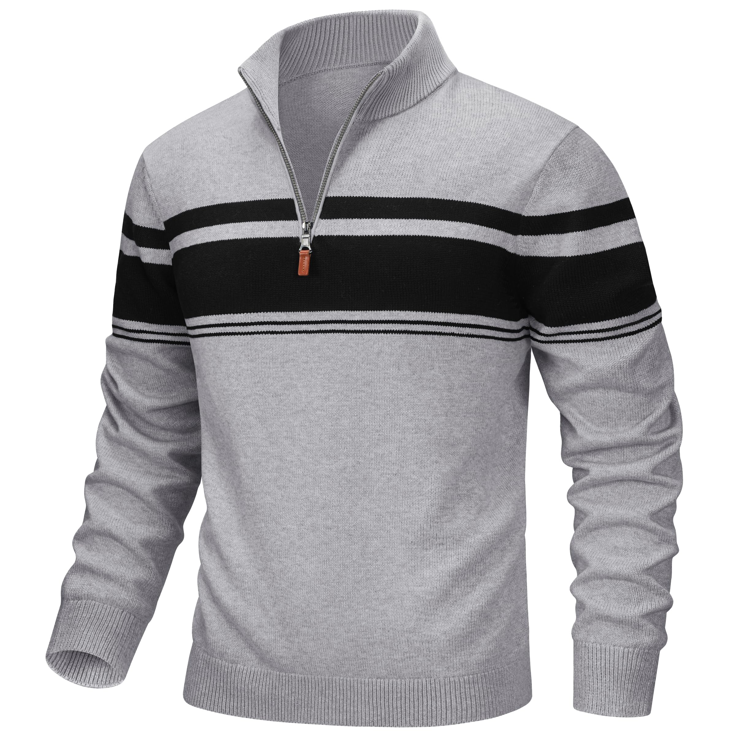 Suéter Masculino Dokasin Com Zíper Quarto E Algodão Preto