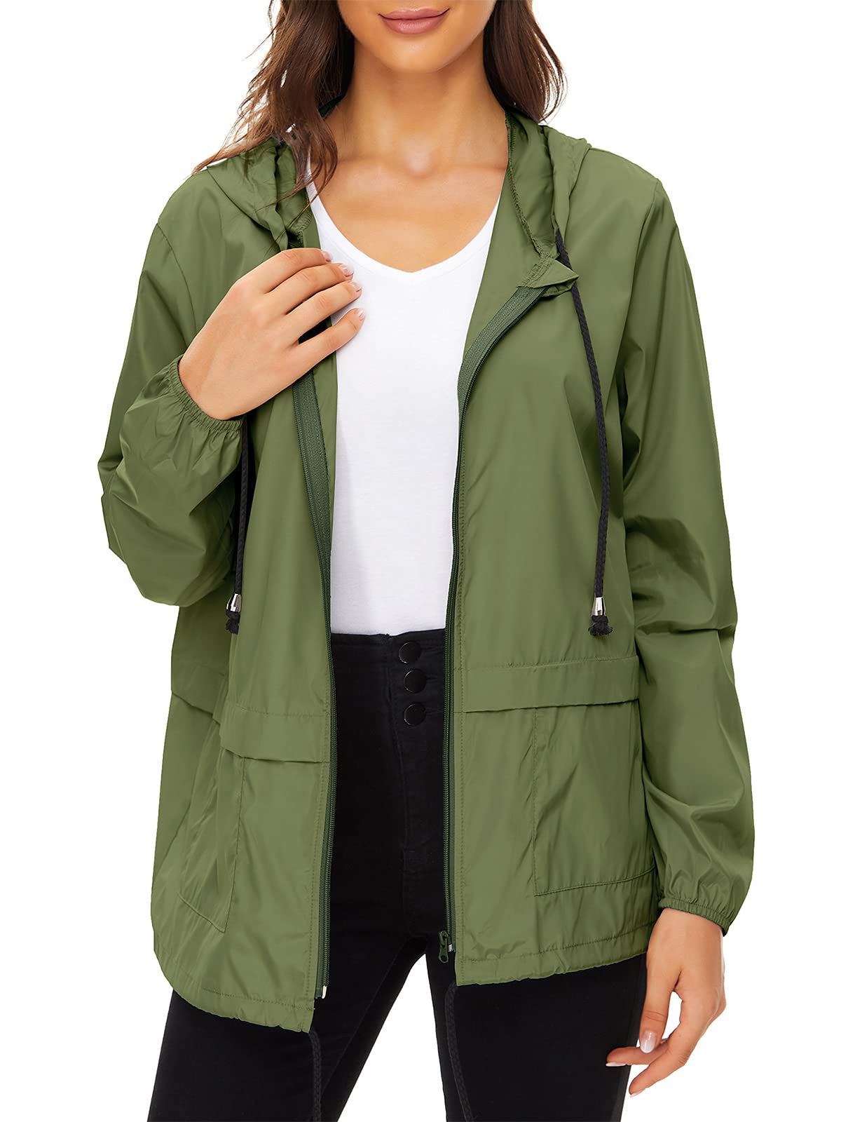 Casaco De Chuva Century Star Plus Size Para Mulheres Verde Militar