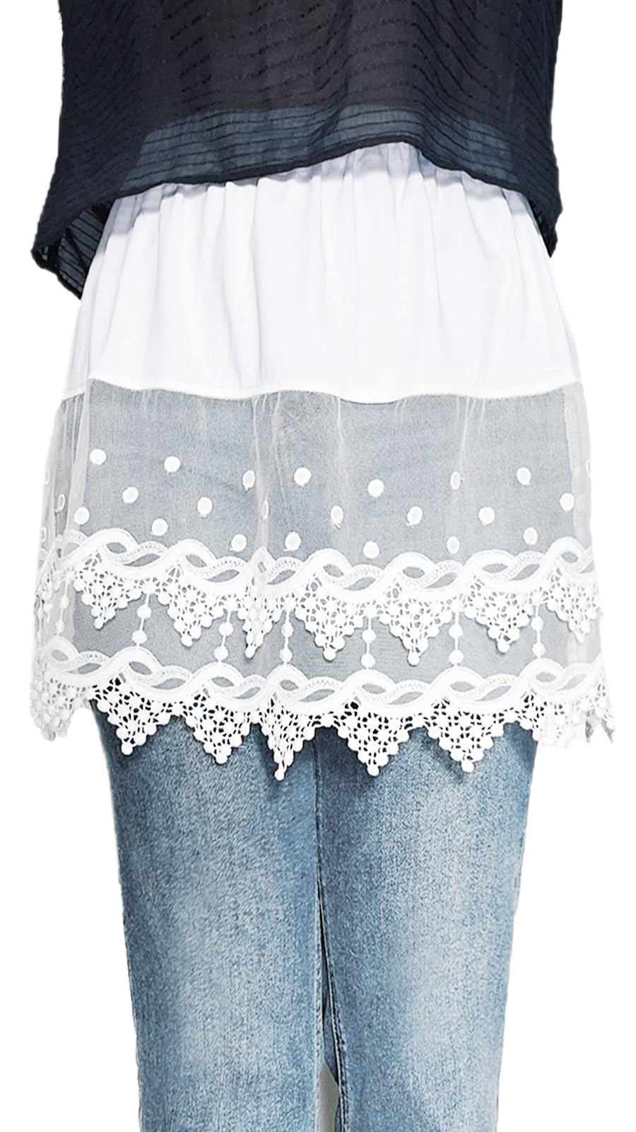 Extensor De Camisa De Renda Modesty Vanrose Jan White 2xl-3xl