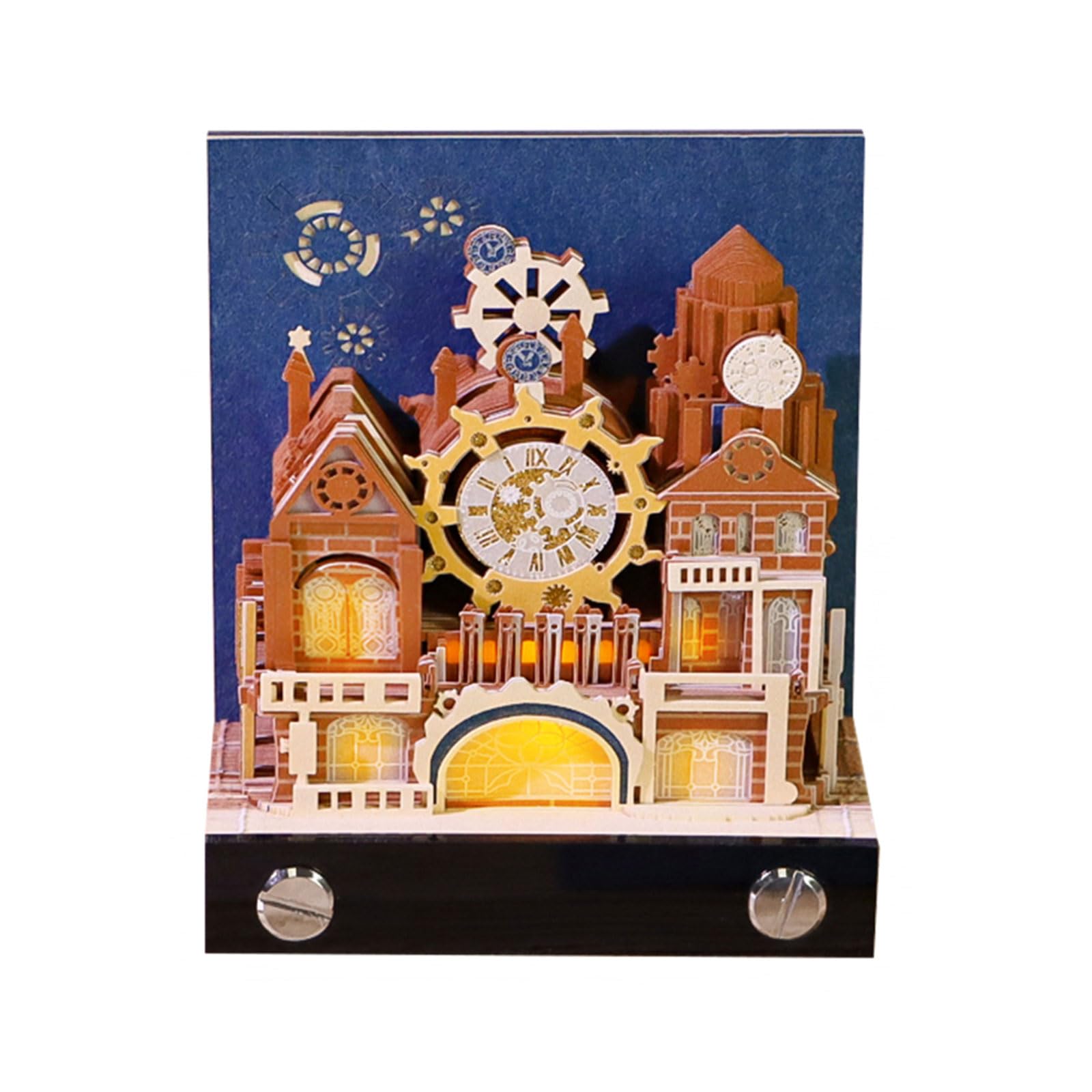 Calendário De Mesa Okyuk 2025 3d Art Com Luzes Led E Bloco De Notas