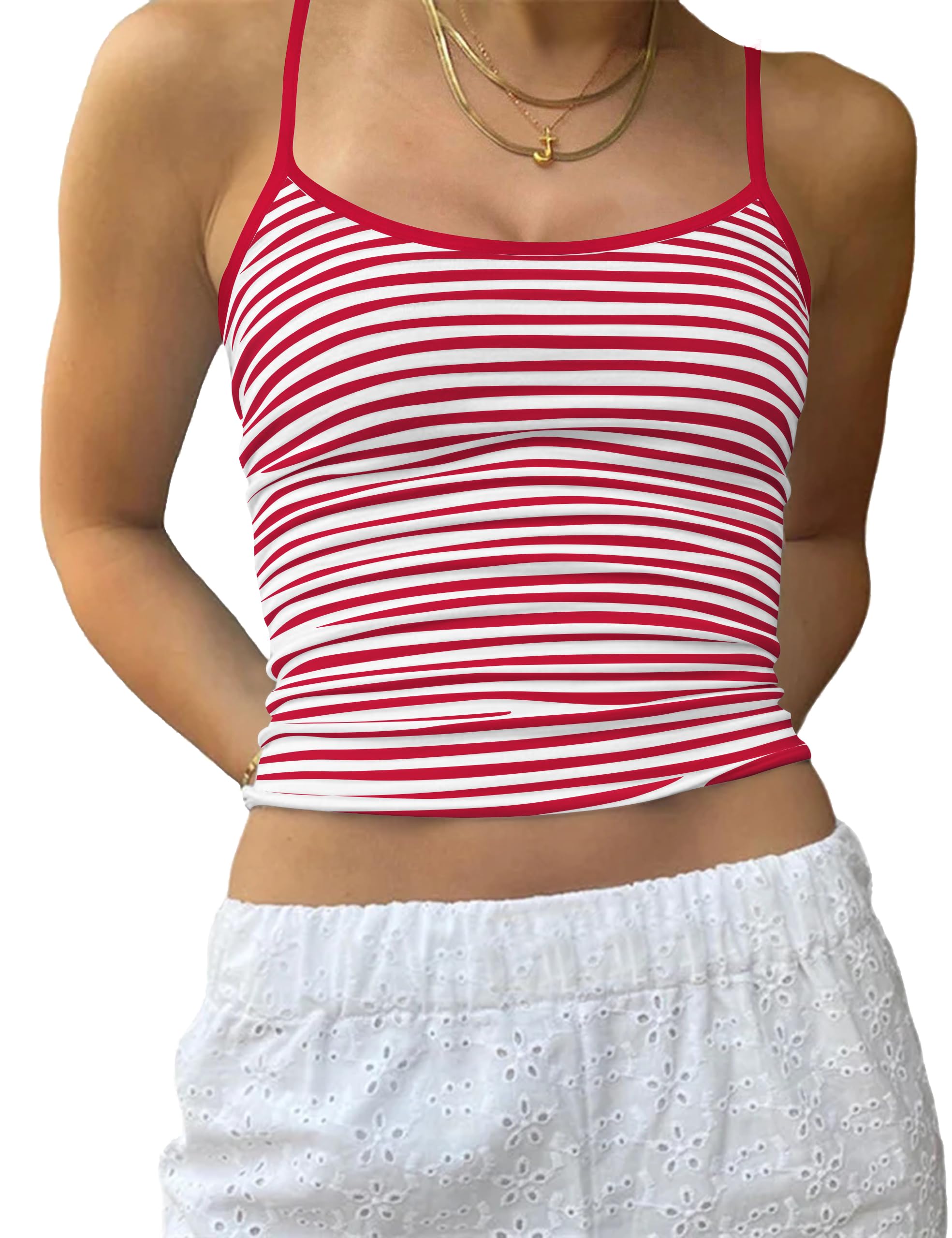 Camiseta Regata Coatin Cute Y2k Listrada Colorida Para Mulheres