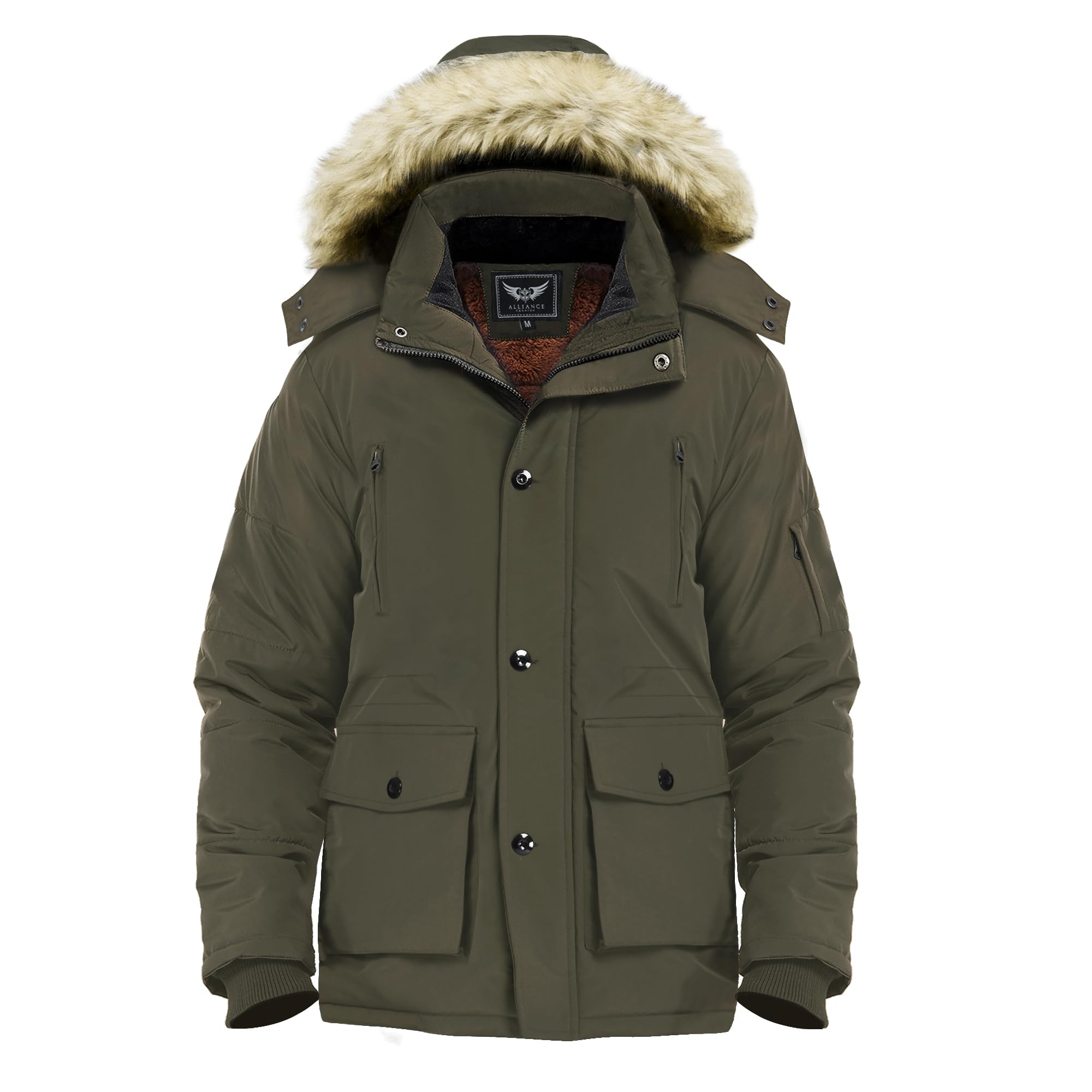 Casaco Espesso De Inverno Jyg Warm Puffer Parka Jacket Masculino Marrom