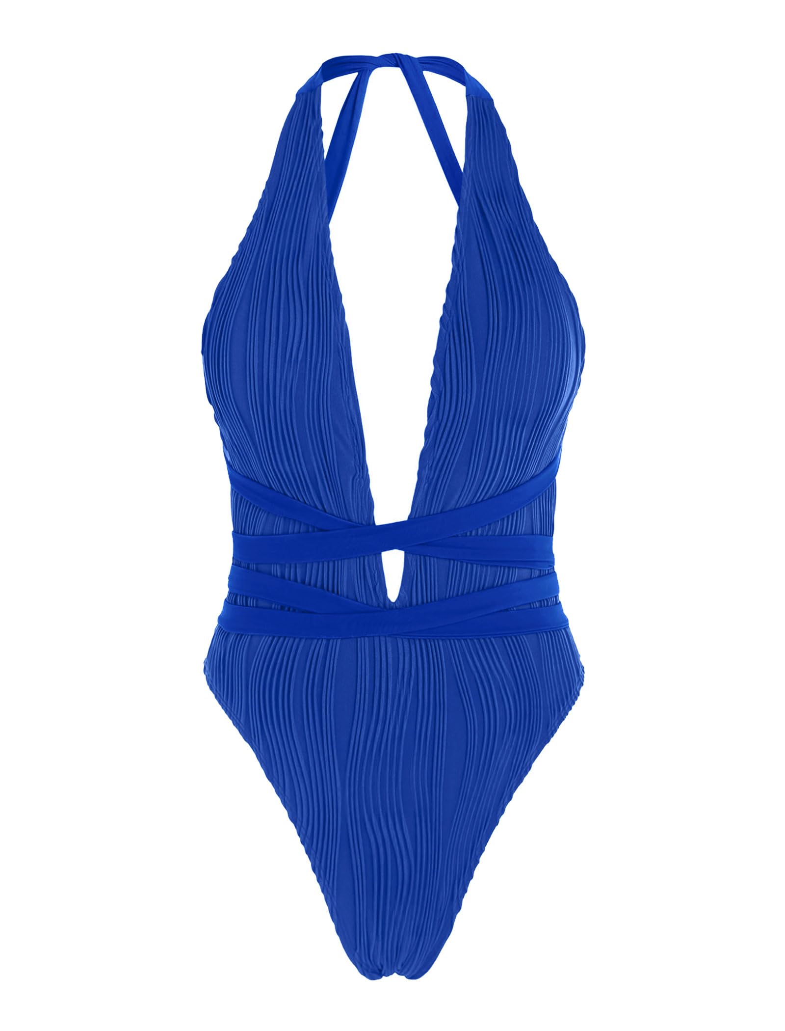 Tanga De Banho De Peça Única Zaful Plunging Backless High Cut