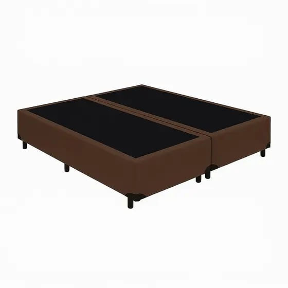 Base Box Bipartido Casal Suede Premium Santo Box Bipartido 40x138x188