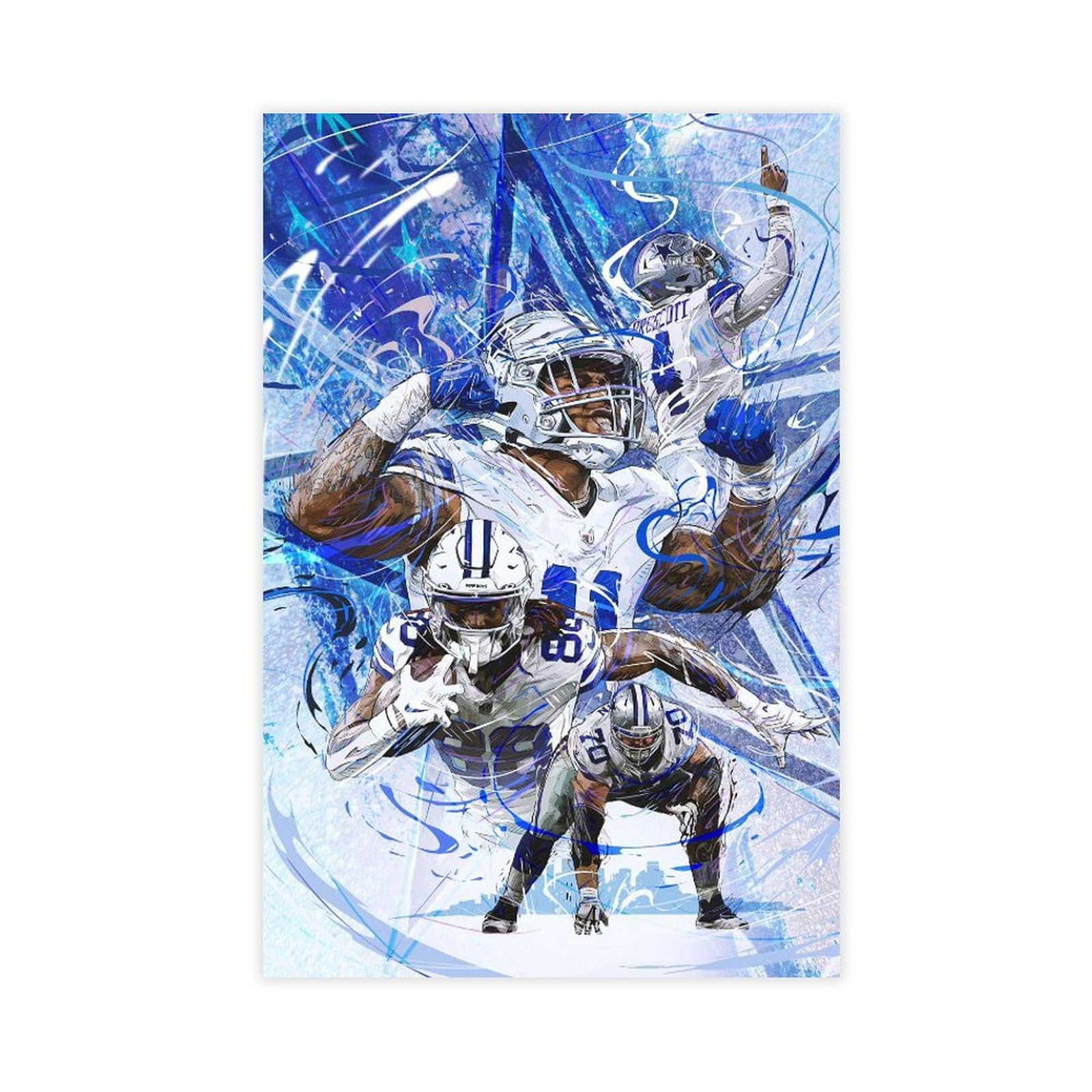 Pôster Esportivo Ceedee Lamb Micah Parsons Dak Prescott Zack Martin Poster Em Tela Unframe: 12 X 18 Polegadas (30 X 45 Cm)