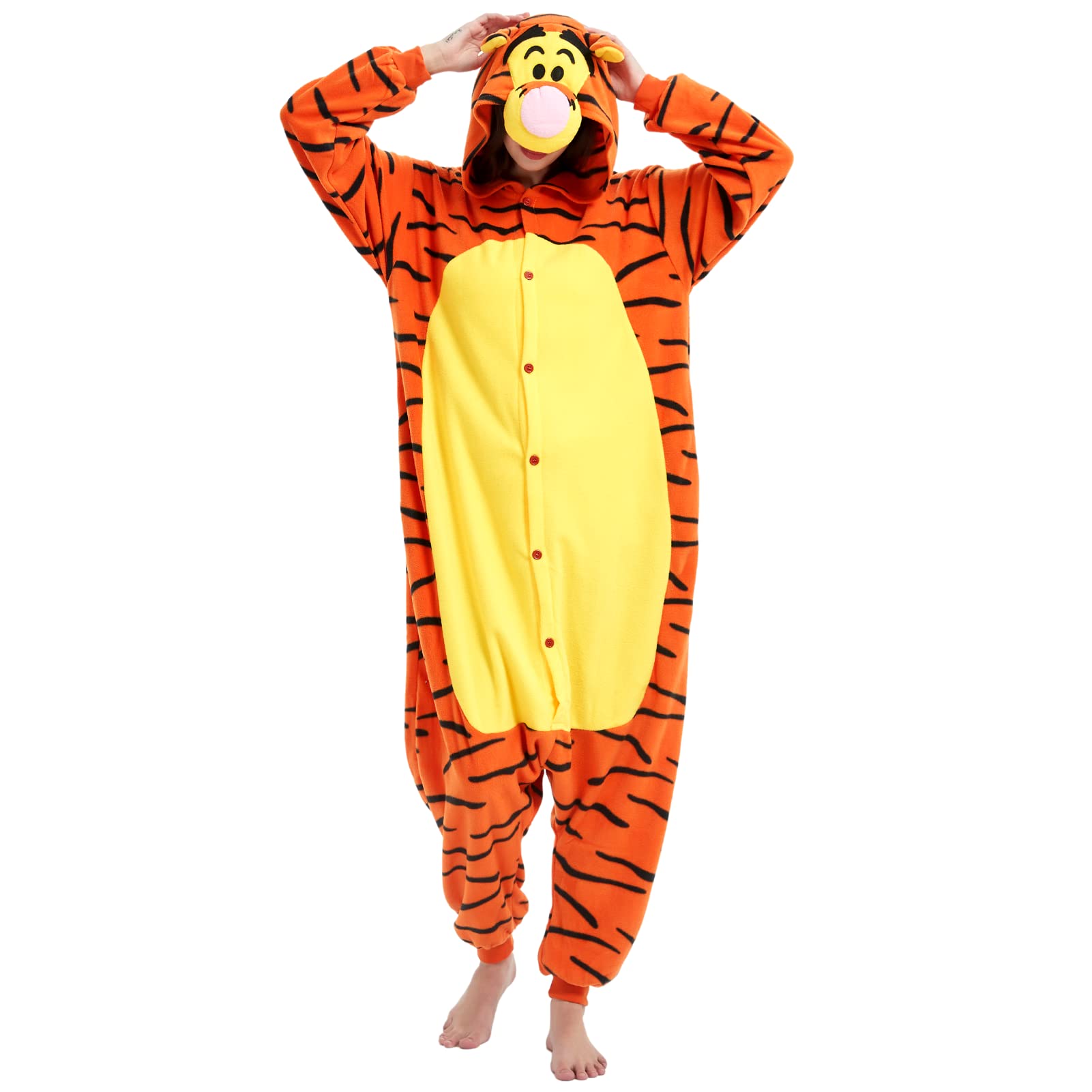 Onesie Pijamas Ressber Unissex Adult Animal Tigger Medium
