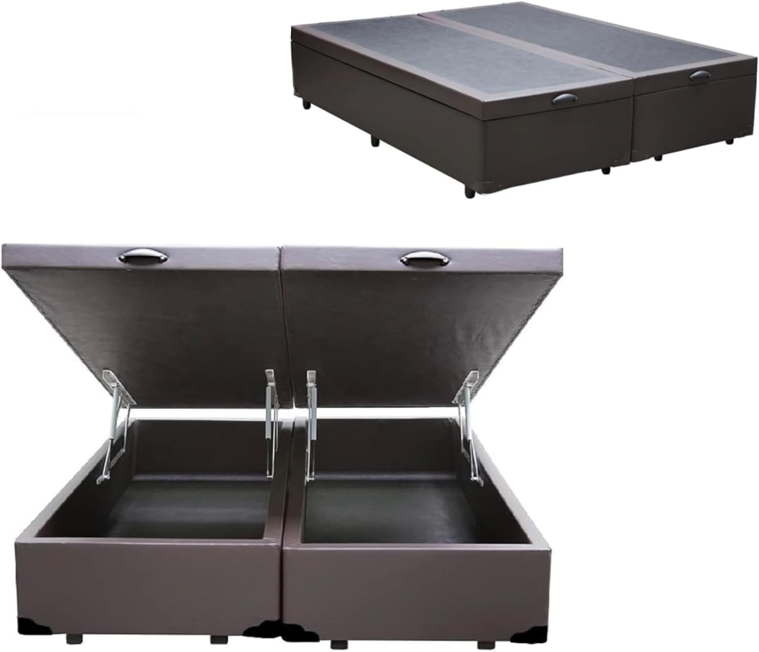 Cama Box Bau Bipartido King Suede Premium Santo Box Bipartido 47x192x203