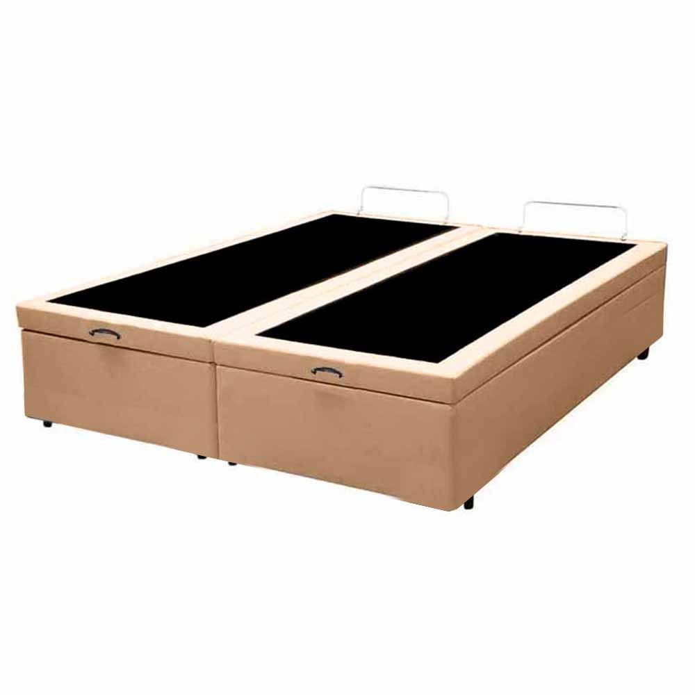 Cama Box Bau Bipartido King Suede Premium Santo Box Bipartido 47x192x203