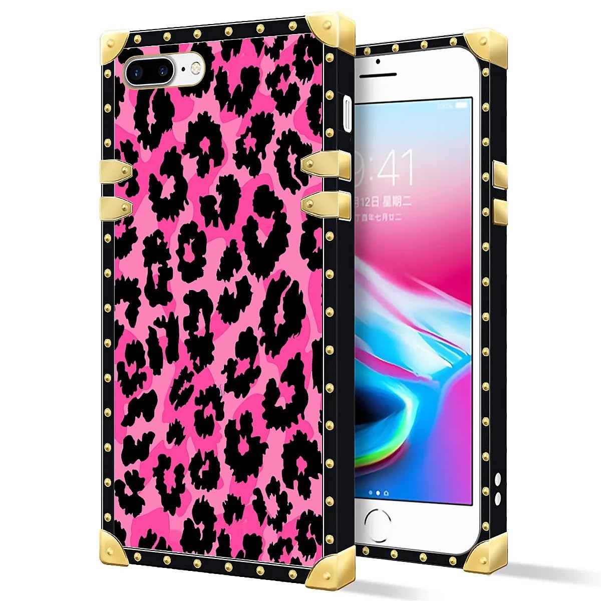 Capa De Telefone Wankblc Compatível Com Iphone 8/7/se Pink Leopard