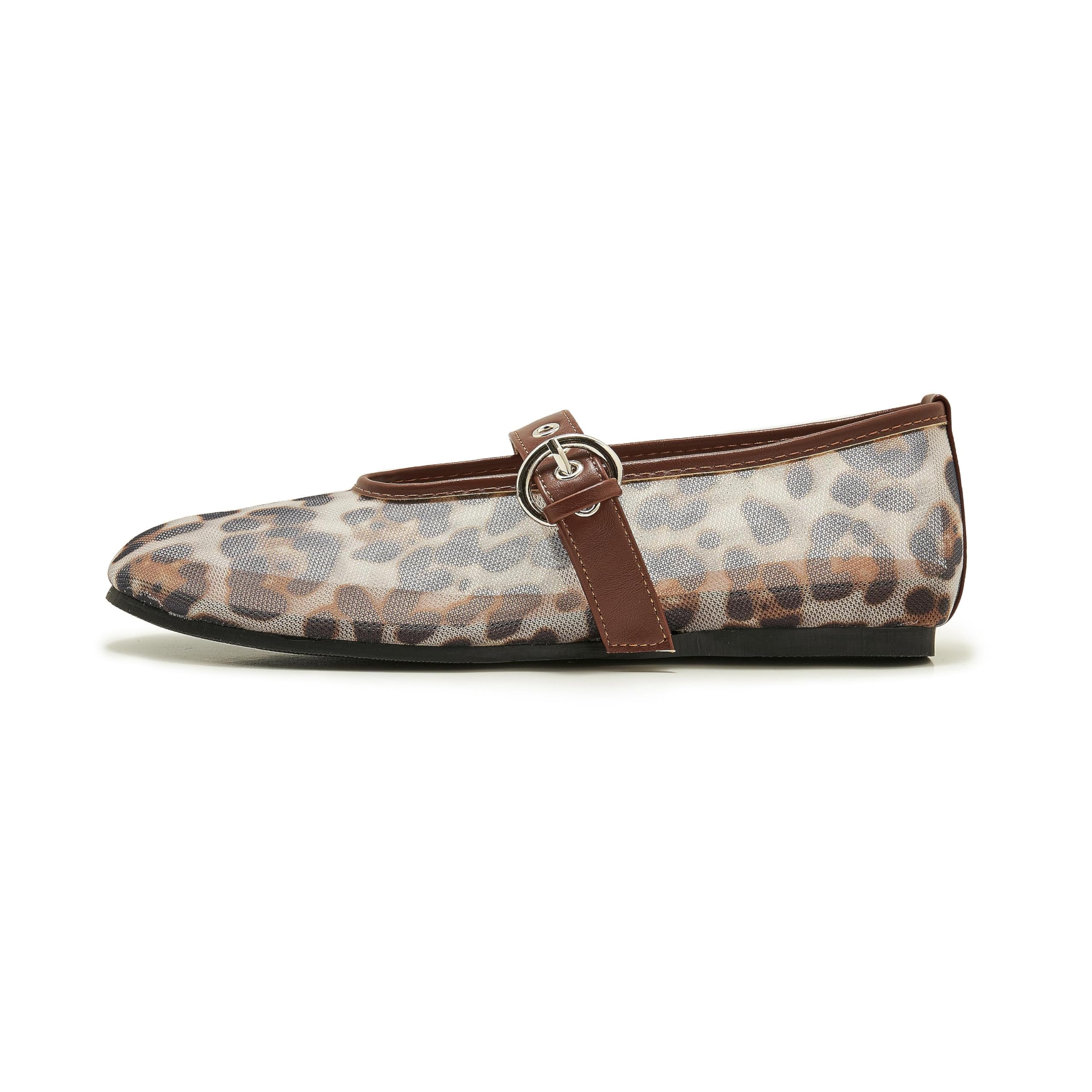 Ballet Flat Atbell Leopard Mesh Para Mulheres Tamanho 10