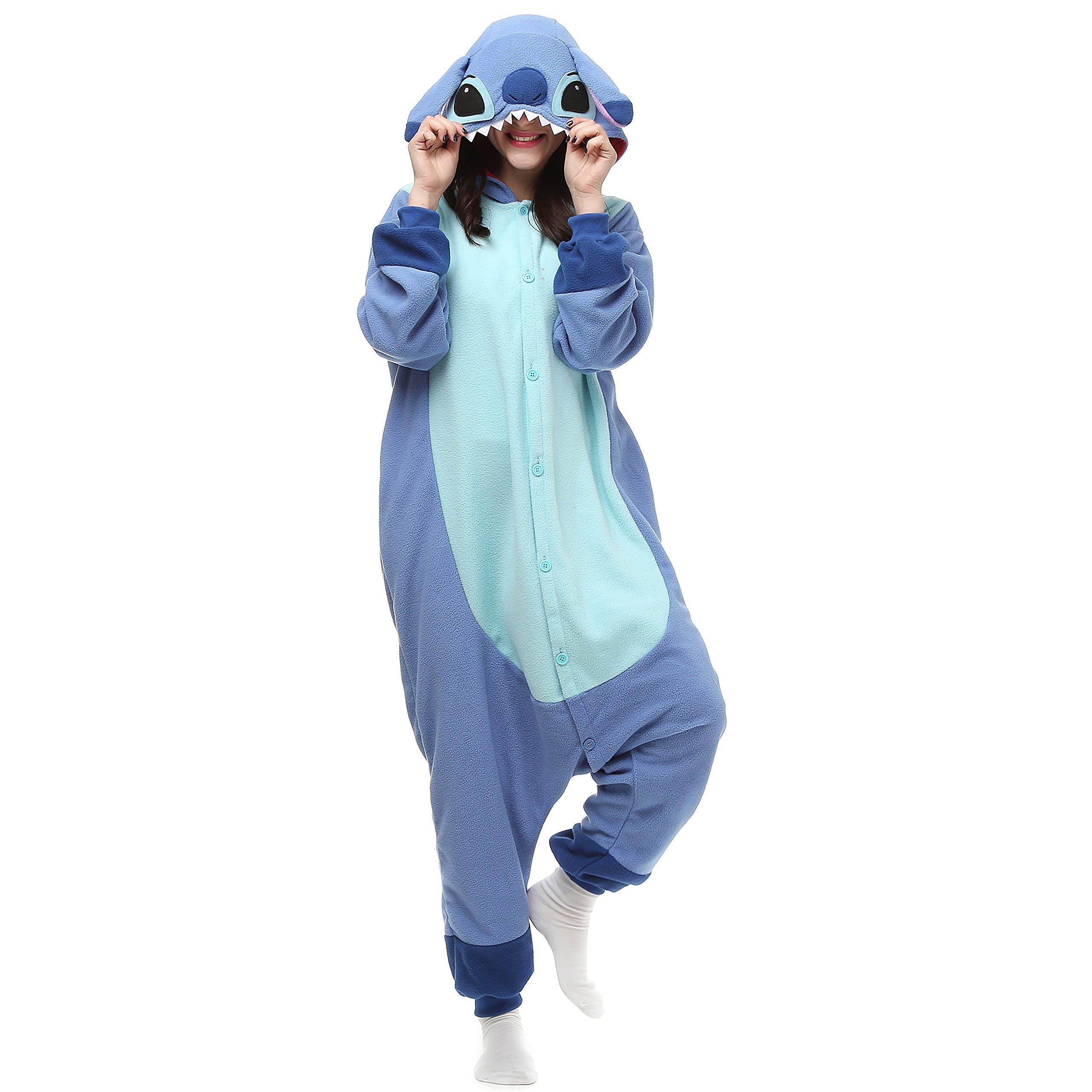 Onesie Zealove Animal Stitch Adult Blue S Fantasia De Halloween