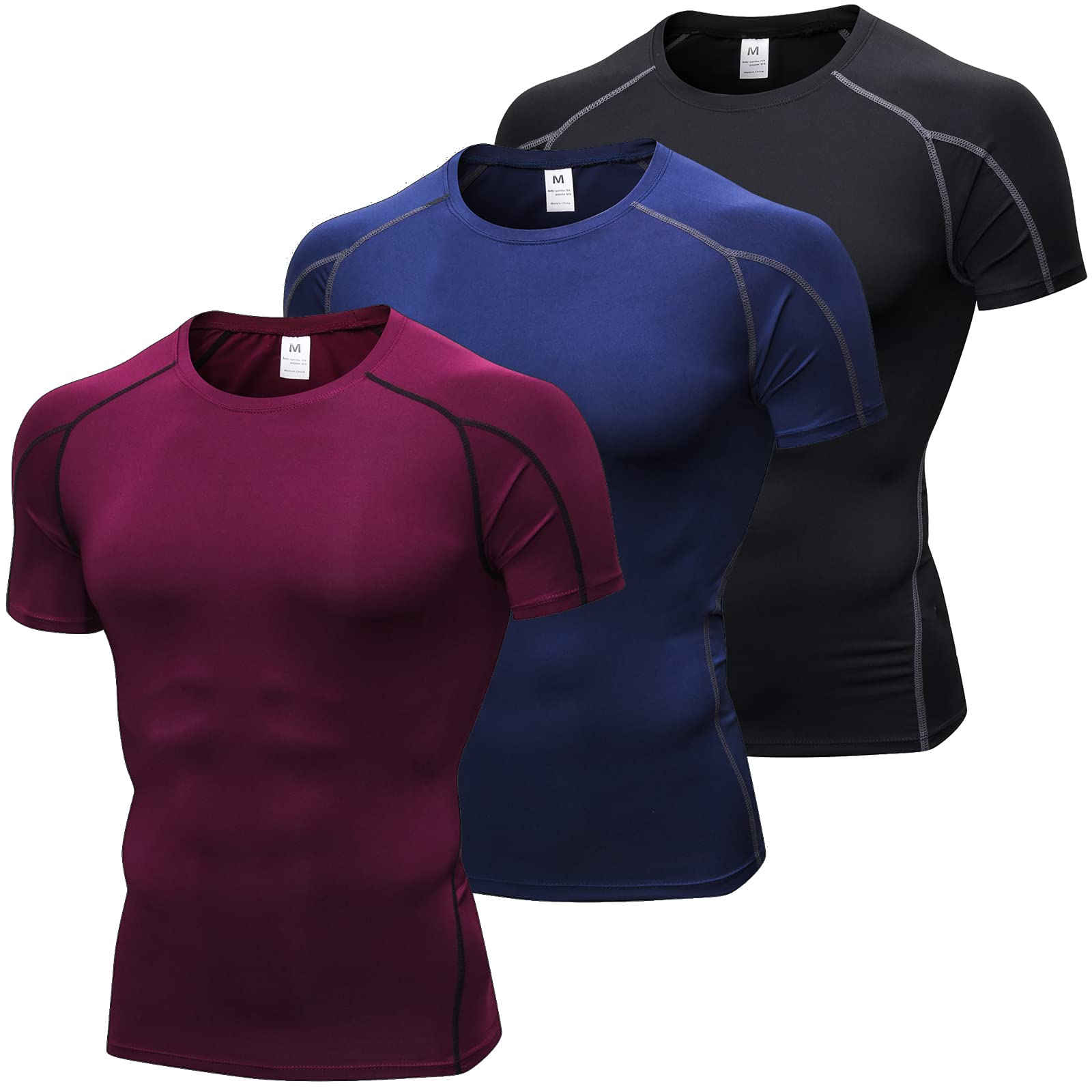 Camisas De Compressão Spvise Masculinas Cool Dry De Manga Curta X3