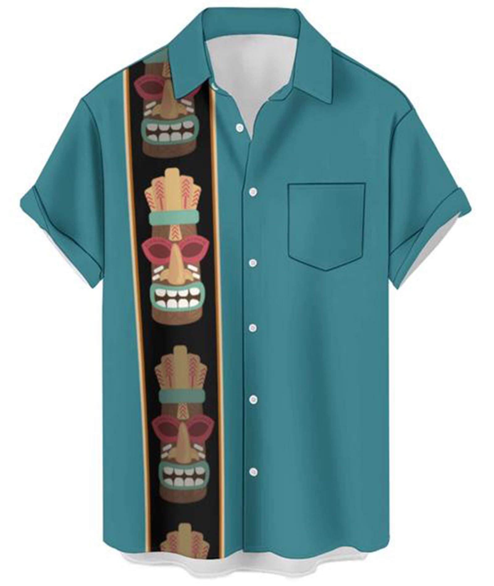 Camisa De Boliche Deer Lady Dos Anos 50 Com Estampa Retrô Verde Havaiana S
