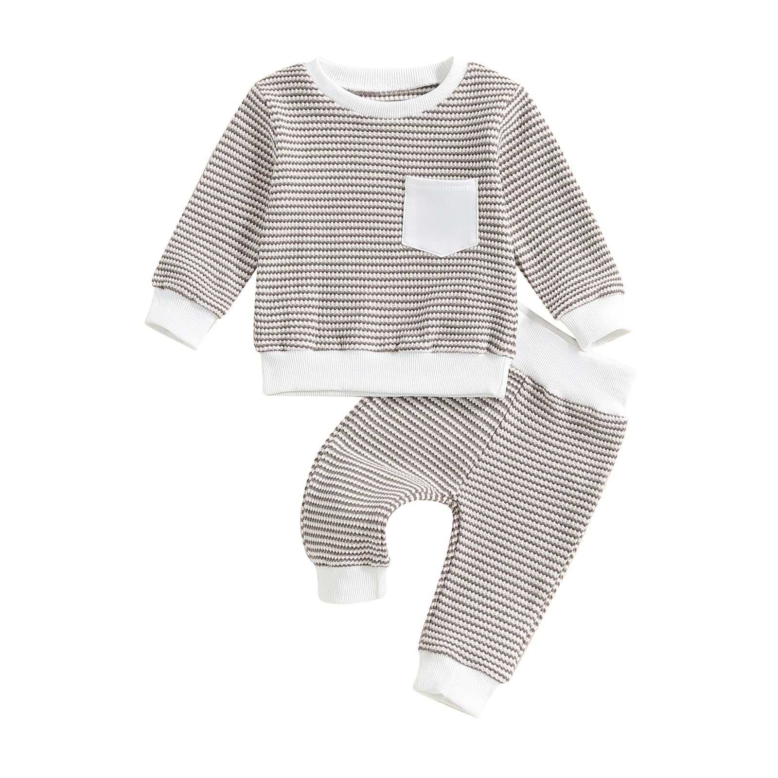 Conjunto De Roupas Zaxarra Baby Boy Waffle Sweatshirt Com Calças 0-6m