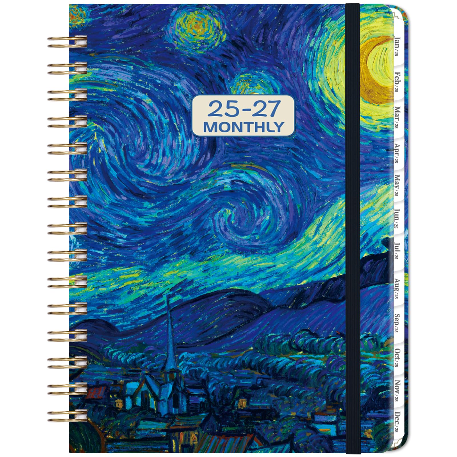 Agenda Mensal Booqool 2025-2027, 3 Anos, 16,3 X 21,6 Cm