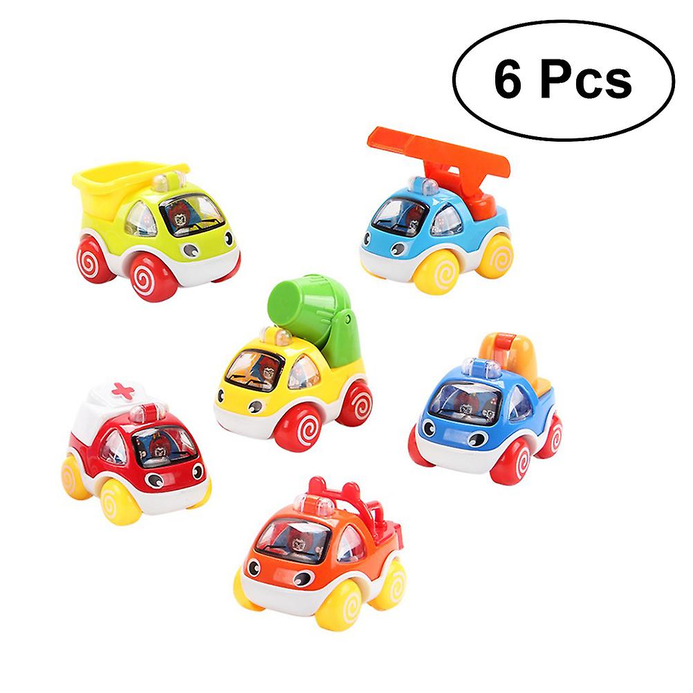 6pcs Crianças Brinquedo Educativo Pull-back E Ir Deslizando Engineeri