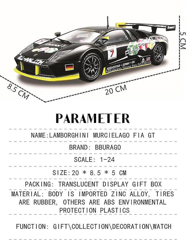 01:24 Lamborghini Bat Fia Gt Die Casting Alloy Car Model Art