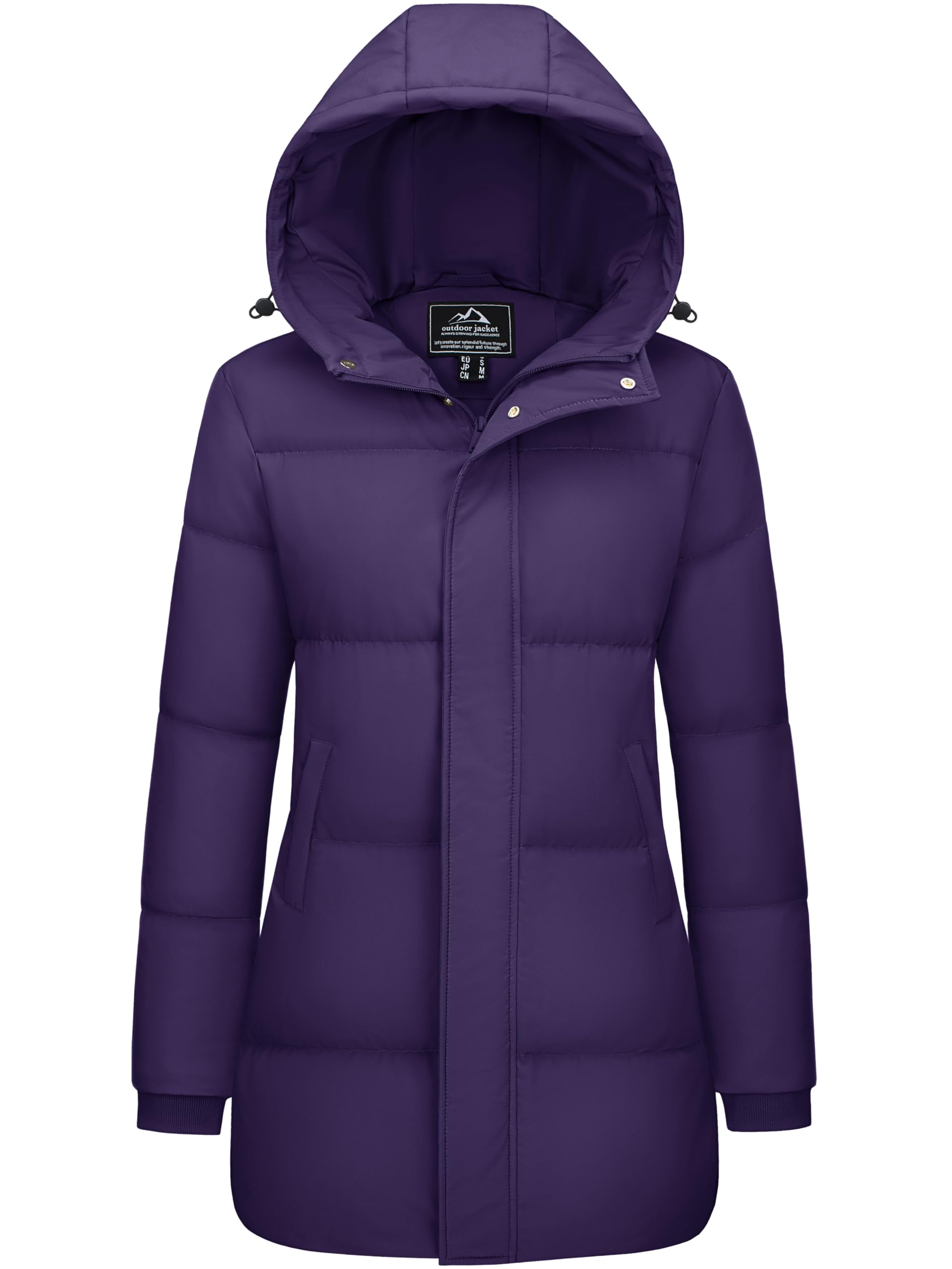 Casaco De Inverno Magcomsen, Longo E Quente, Feminino, Roxo, Xl