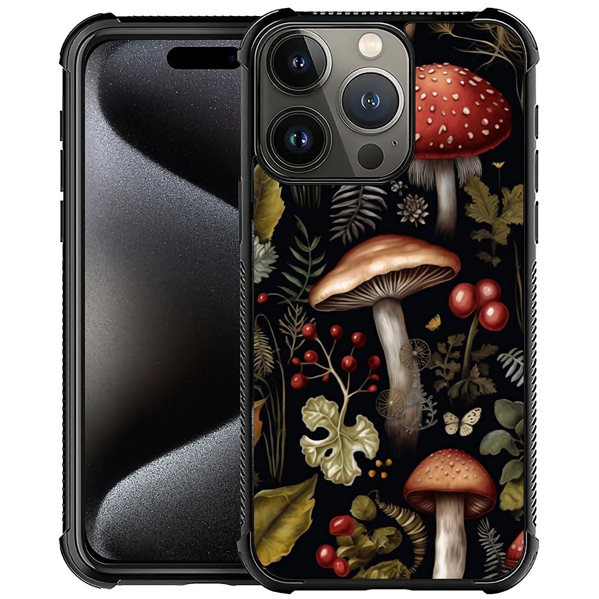 Capa De Telefone Tnxee Compatível Com Iphone 16 Pro Mushrooms Design
