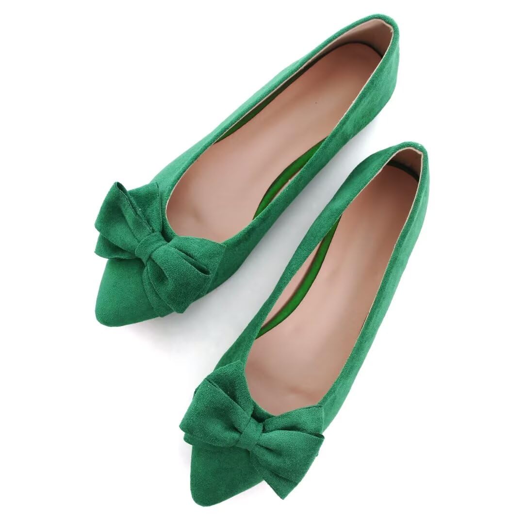 Ballet Flats Tn Tangnest Para Mulher Em Camurça Verde Mostarda