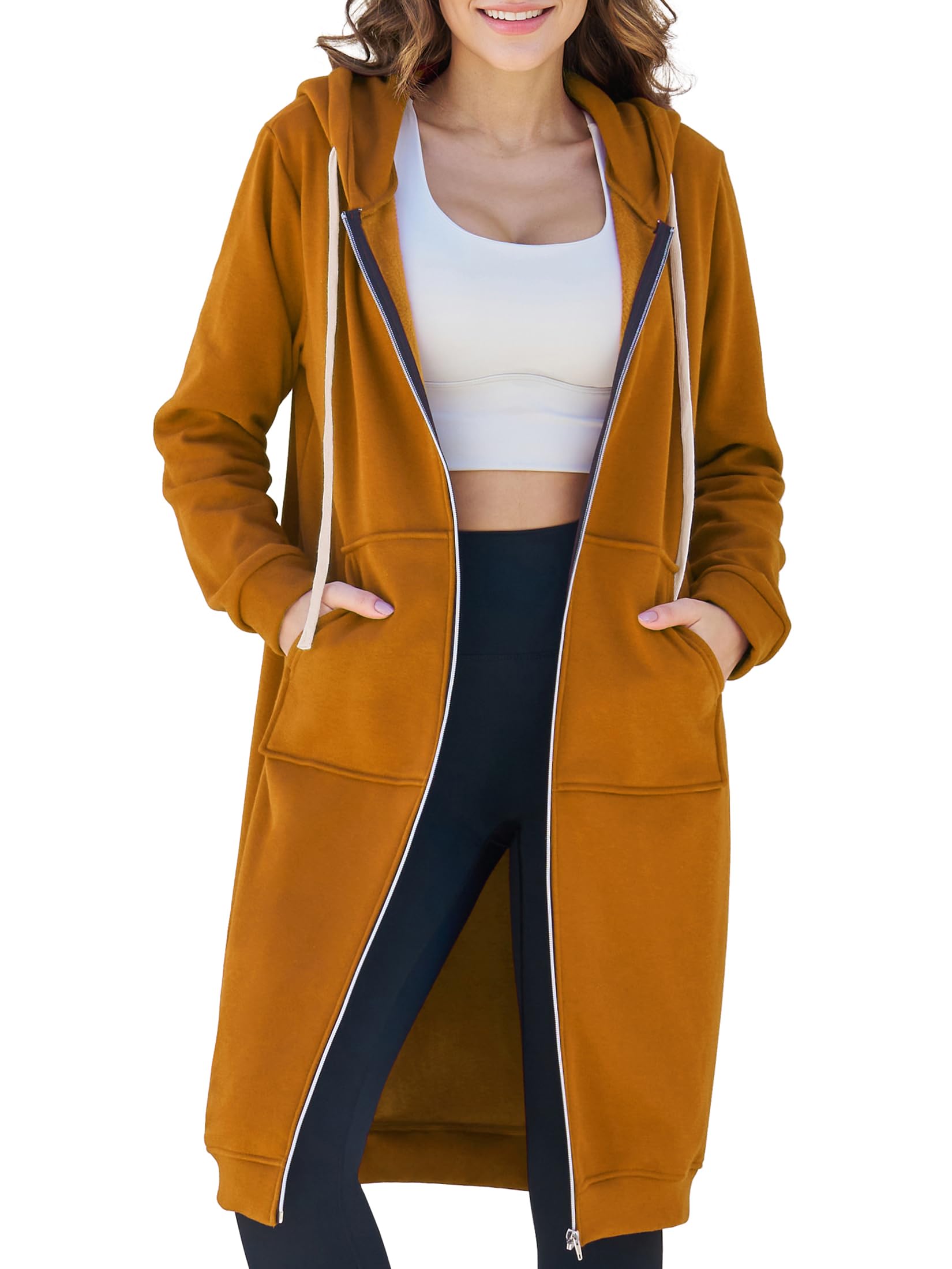 Moletom Moderno Com Capuz Ablankzoom Com Zíper Completo Para Mulheres