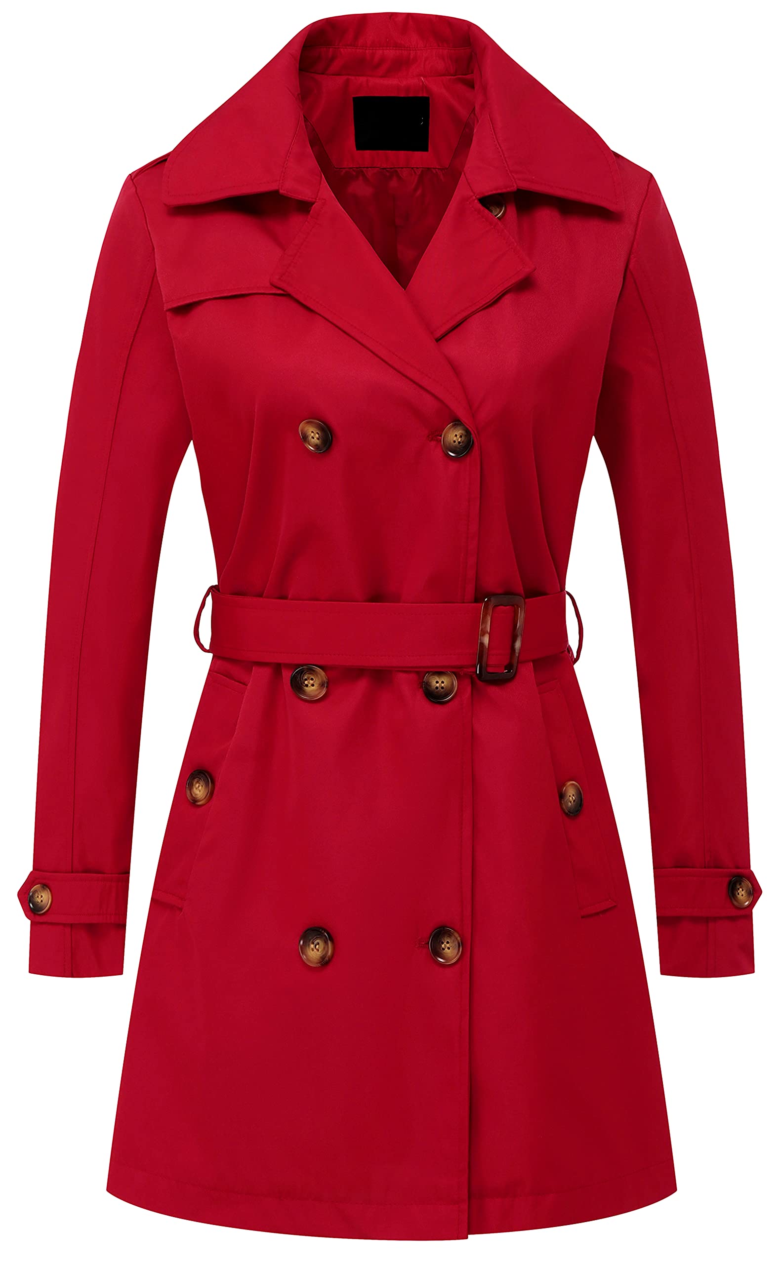 Casaco Chrisuno Feminino De Inverno Com Trespassado Vermelho S