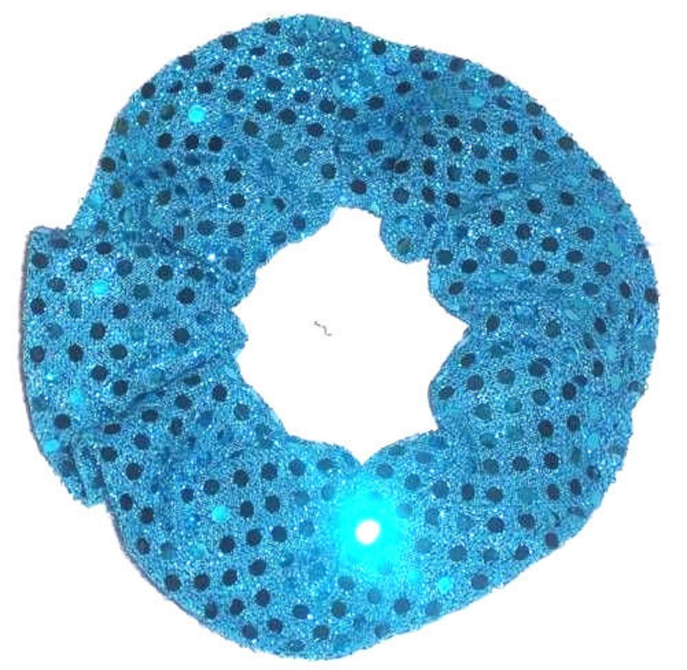 Hair Scrunchie Scrunchies Da Sherry Sequin Dots Turquoise