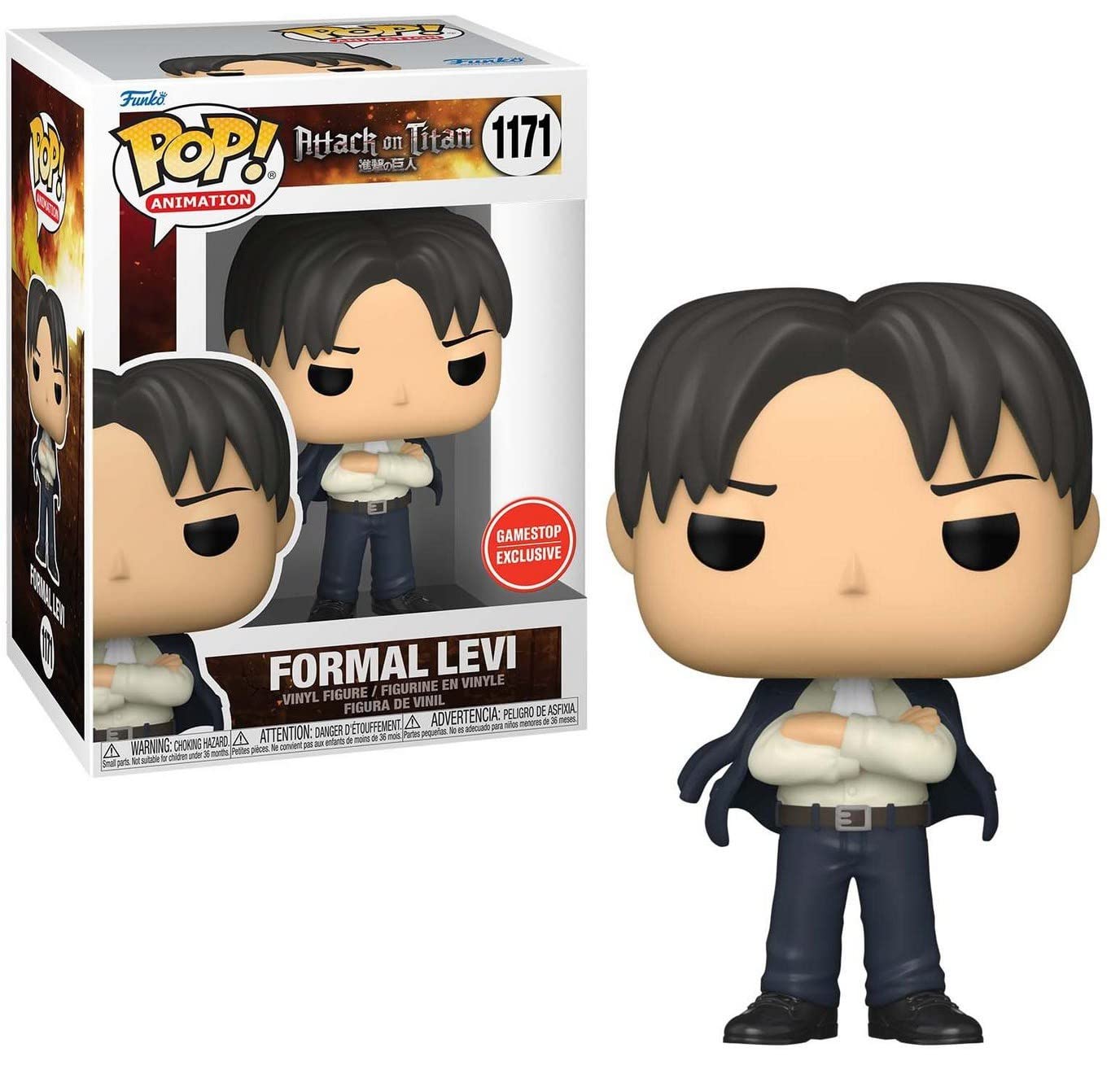 Boneco De Vinil Funko Attack On Titan Formal Levi 9cm