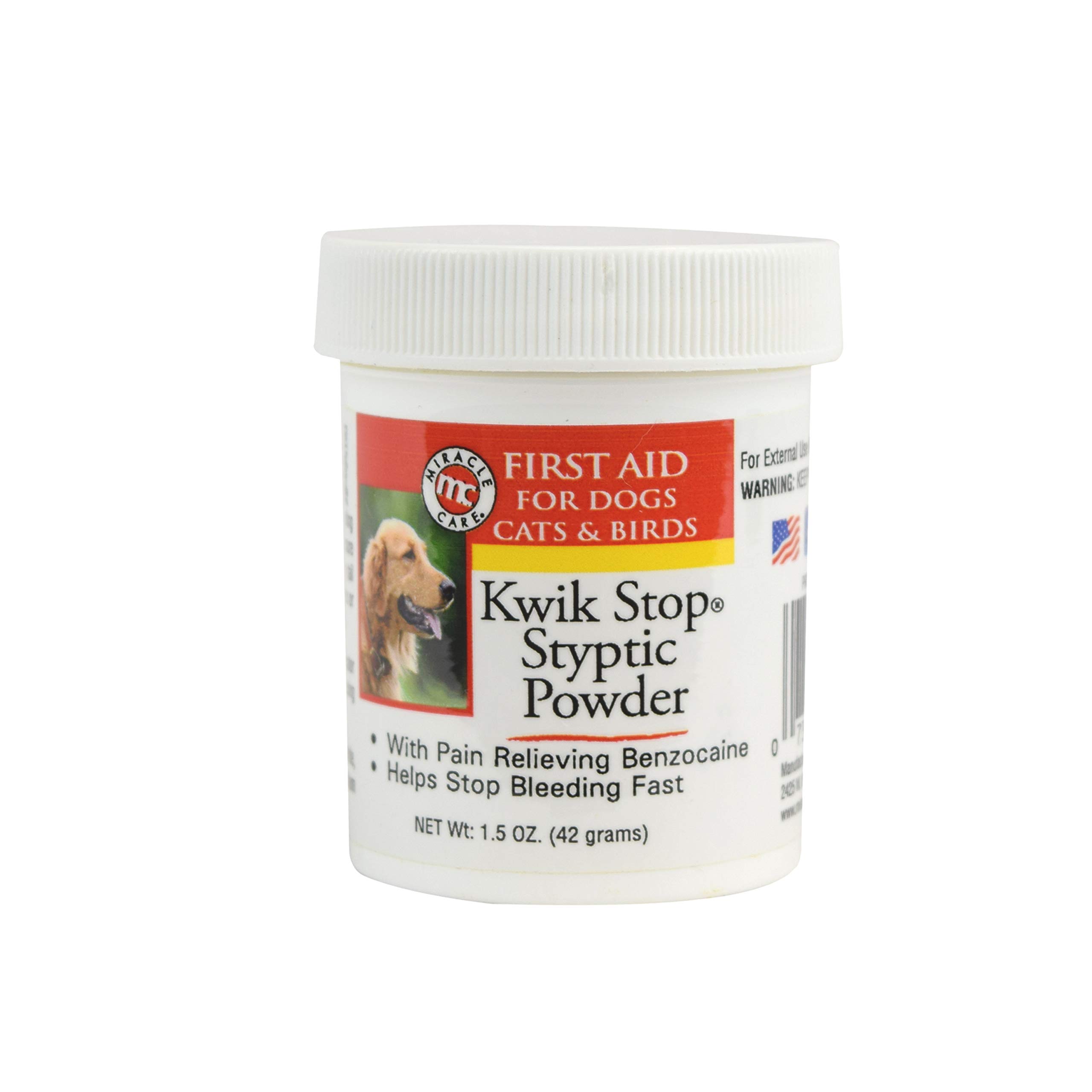 Styptic Powder Miracle Care Kwik Stop Para Cães, Gatos E Pássaros