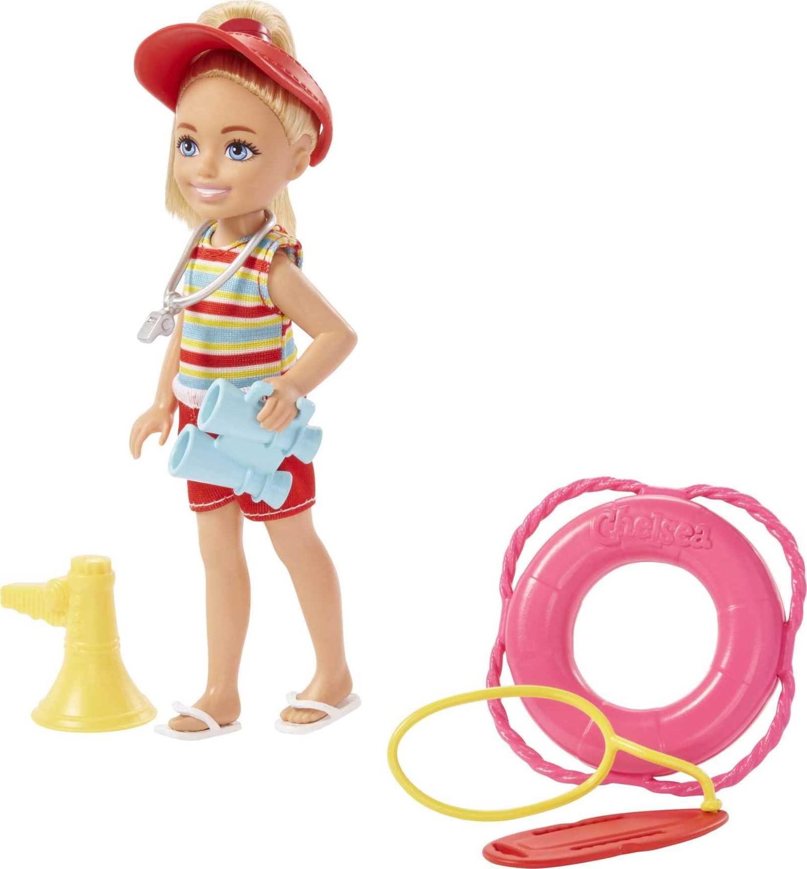Conjunto De Brinquedos Para Bonecas Barbie Chelsea Lifeguard Com Roupa E Acesso.