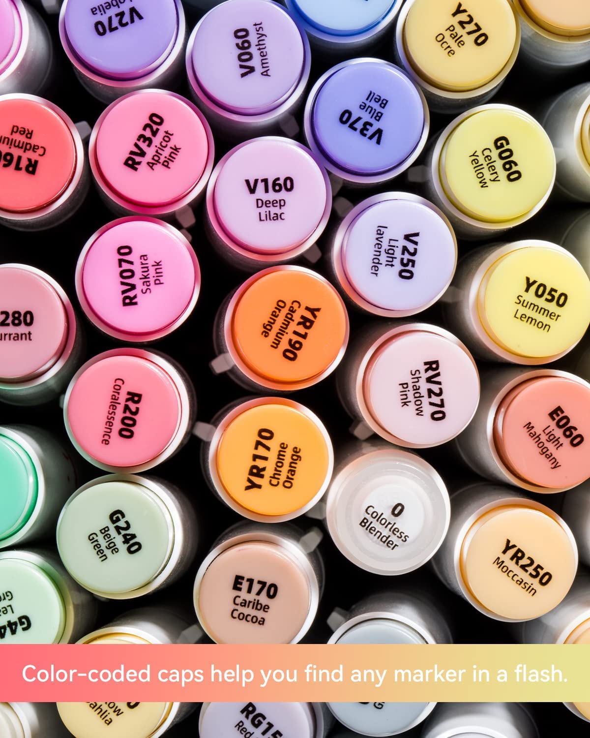 Marcadores De Arte Ohuhu Brush Tip Midtone 48 Cores Para Adultos