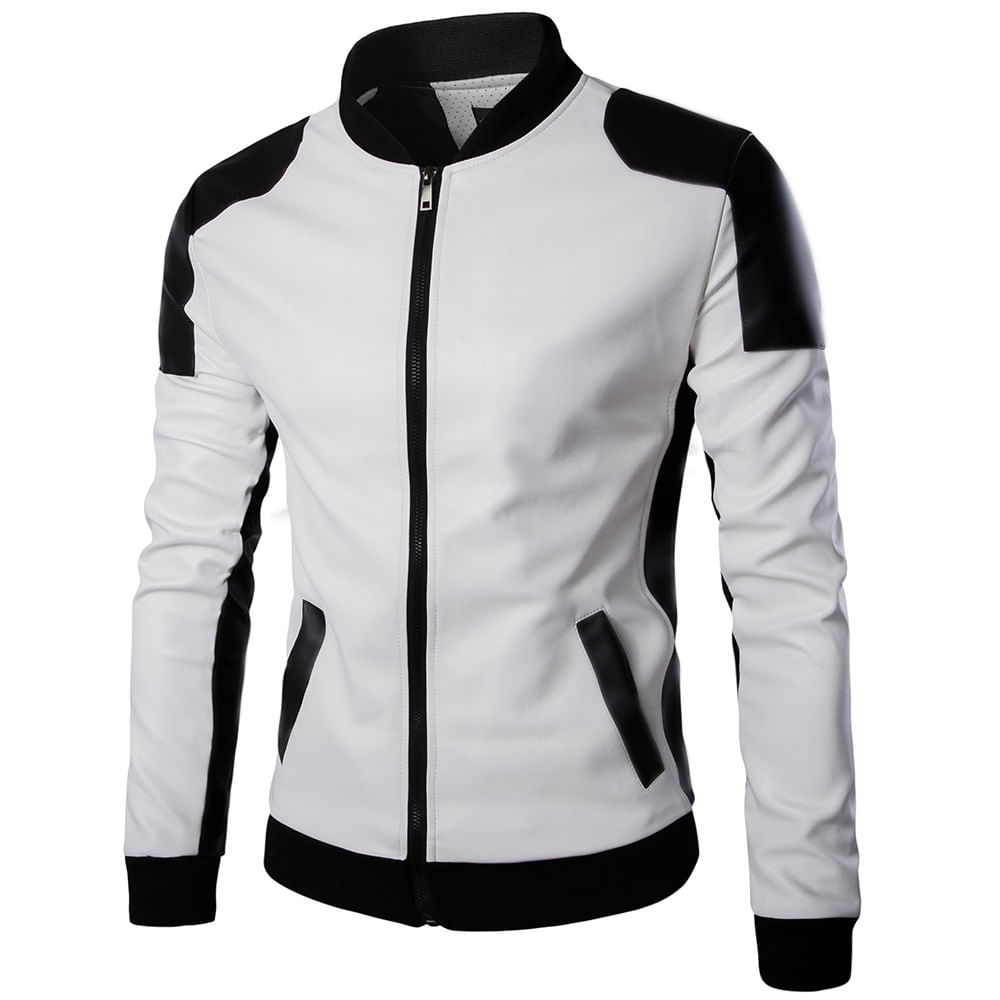 Jaqueta De Couro Falso Masculina Gnrc - L Branco
