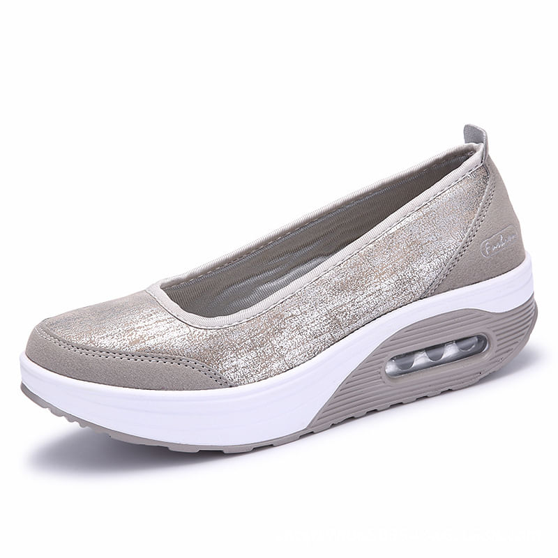 Mulheres Flat Leather Wedge Shoes Plataforma Tênis 35