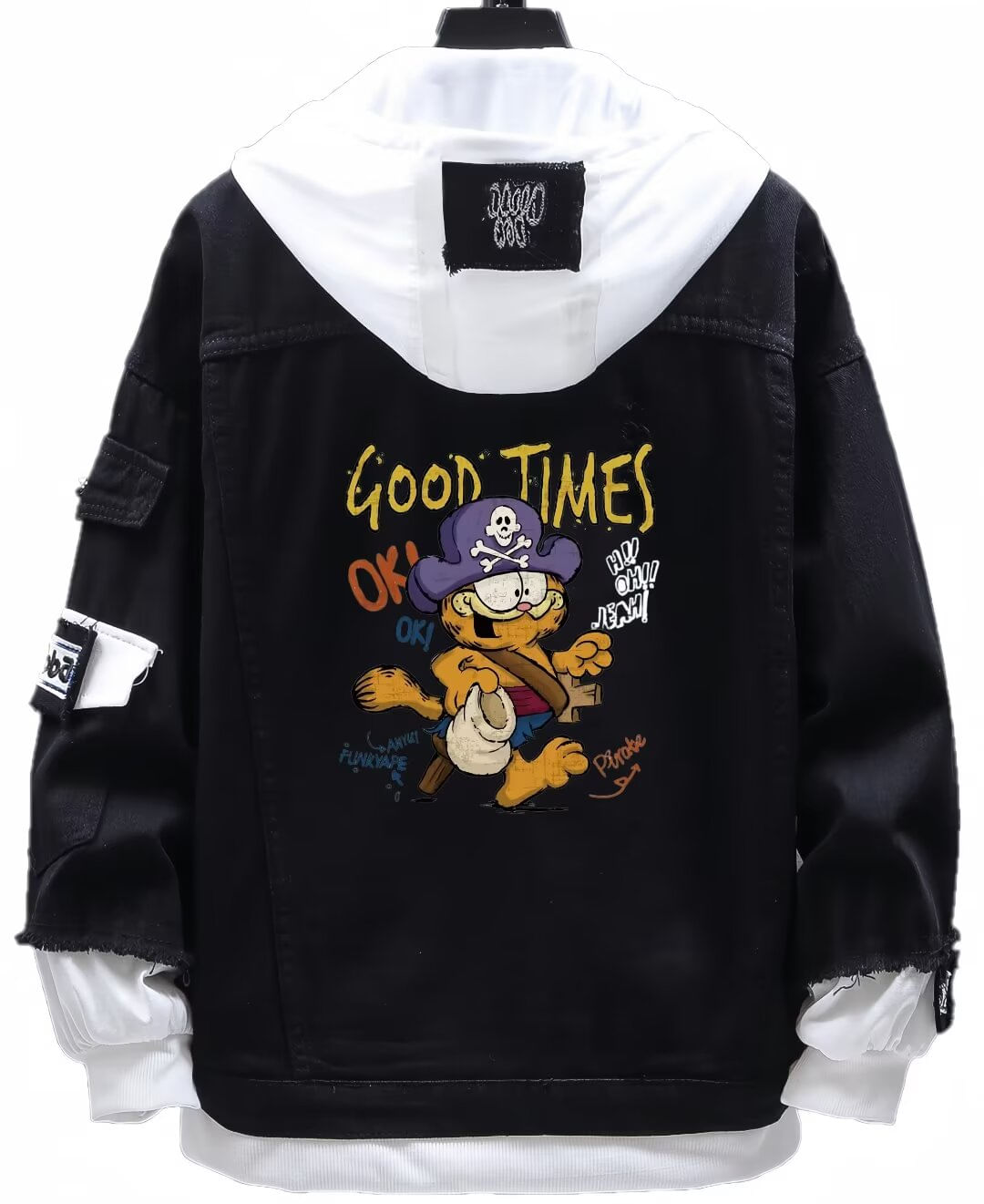 Jaqueta Jeans Estilo Moda Garfield Cat Para Mulheres