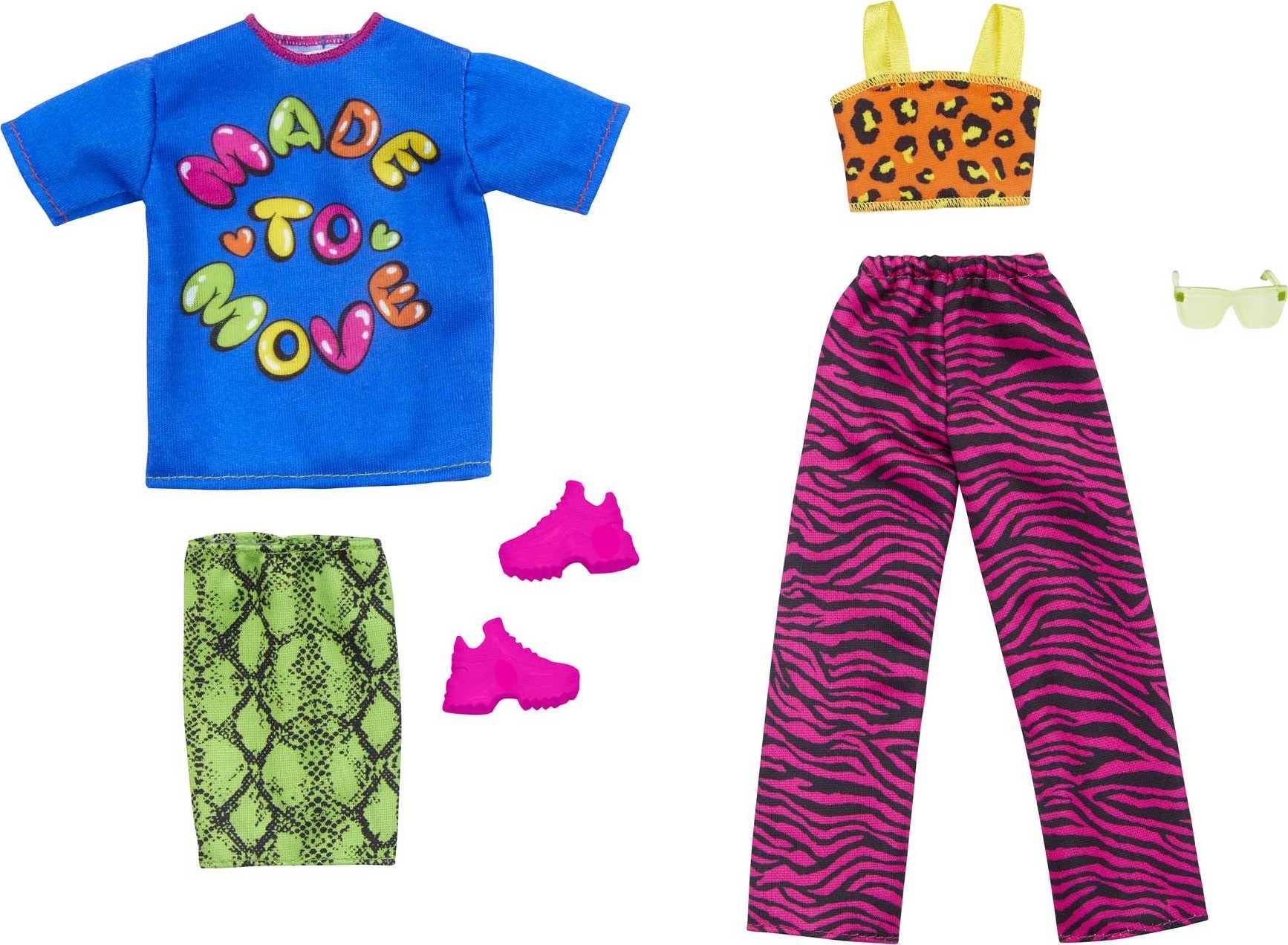 Pacote De Moda: Roupas Da Barbie, Bonecas Modernas Com 2 Looks