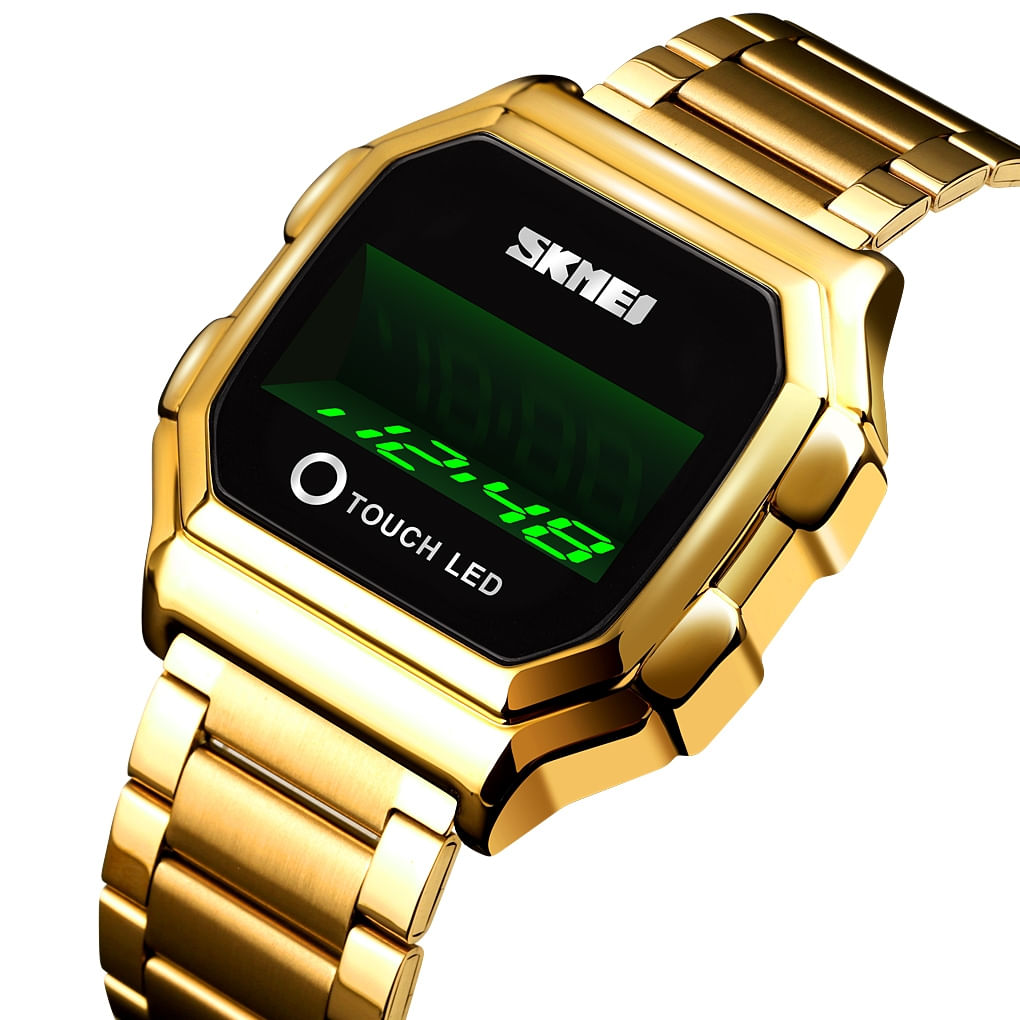 Skmei 1650 Relógio Eletrônico Com Pulseira De Aço (ouro)