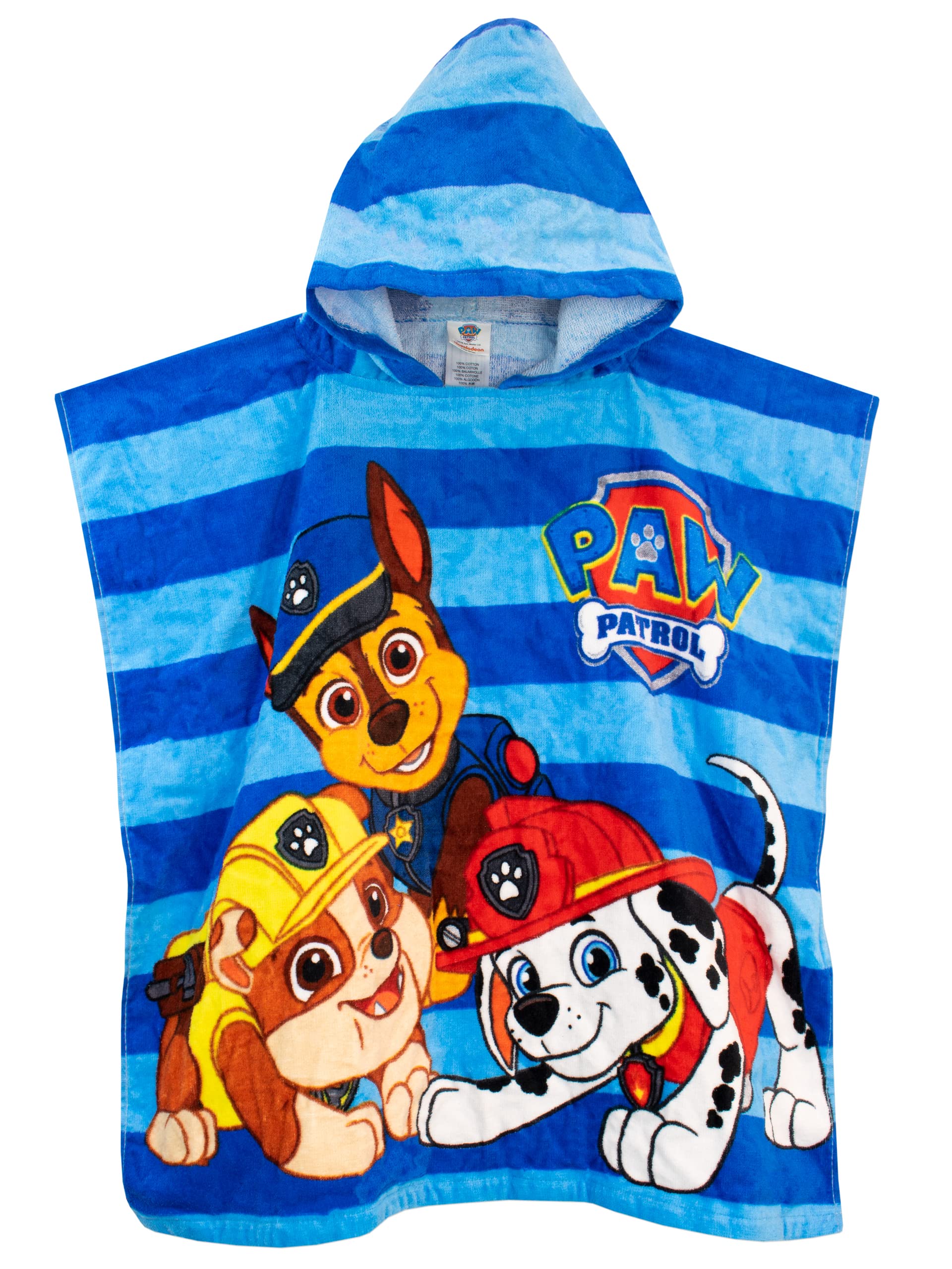Poncho De Toalha Com Capuz Paw Patrol Boys, Tamanho Único