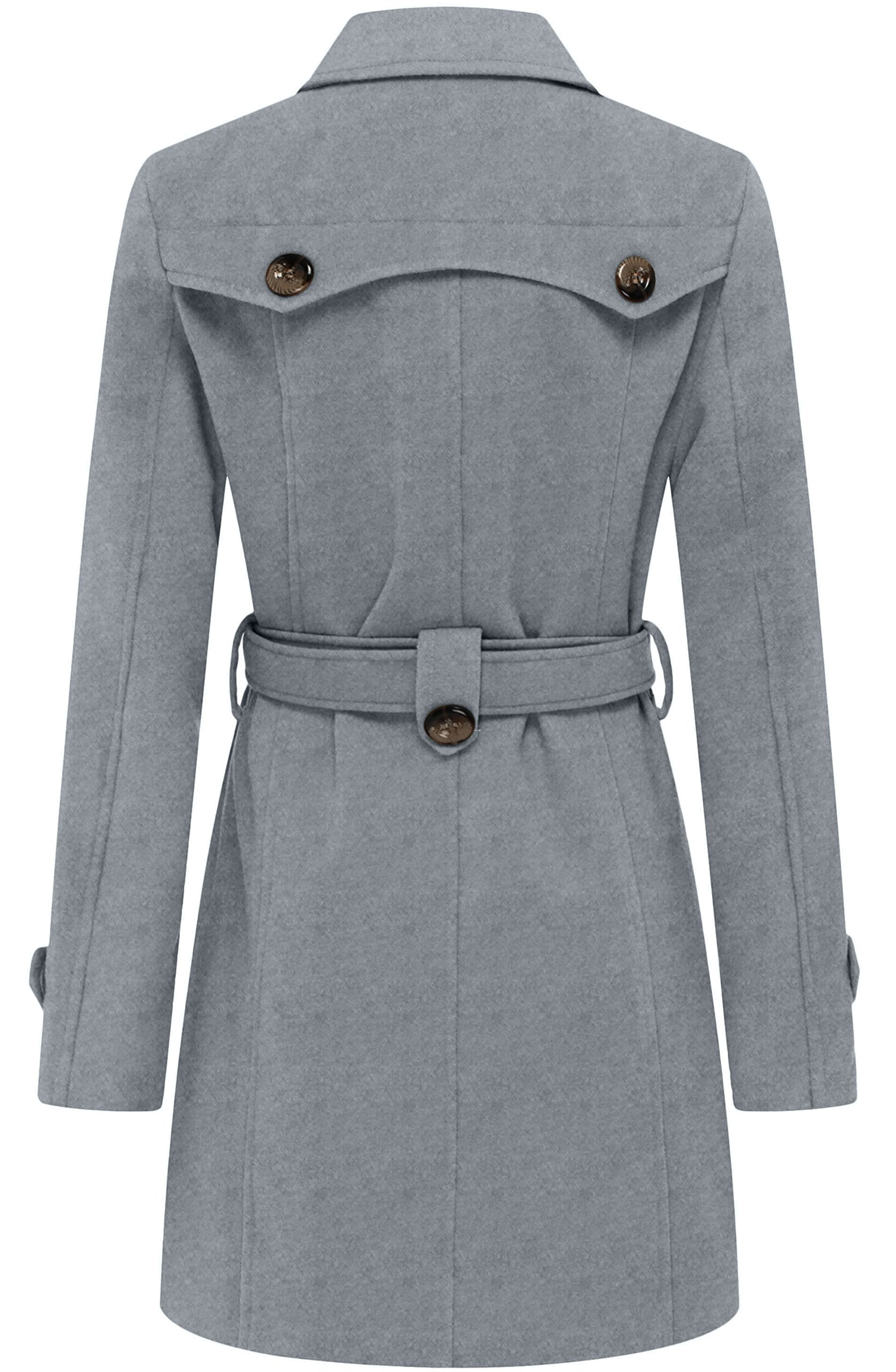 Casaco Feminino Pea Coat Wantdo Spring Peacoat Plus Size Com Cinto