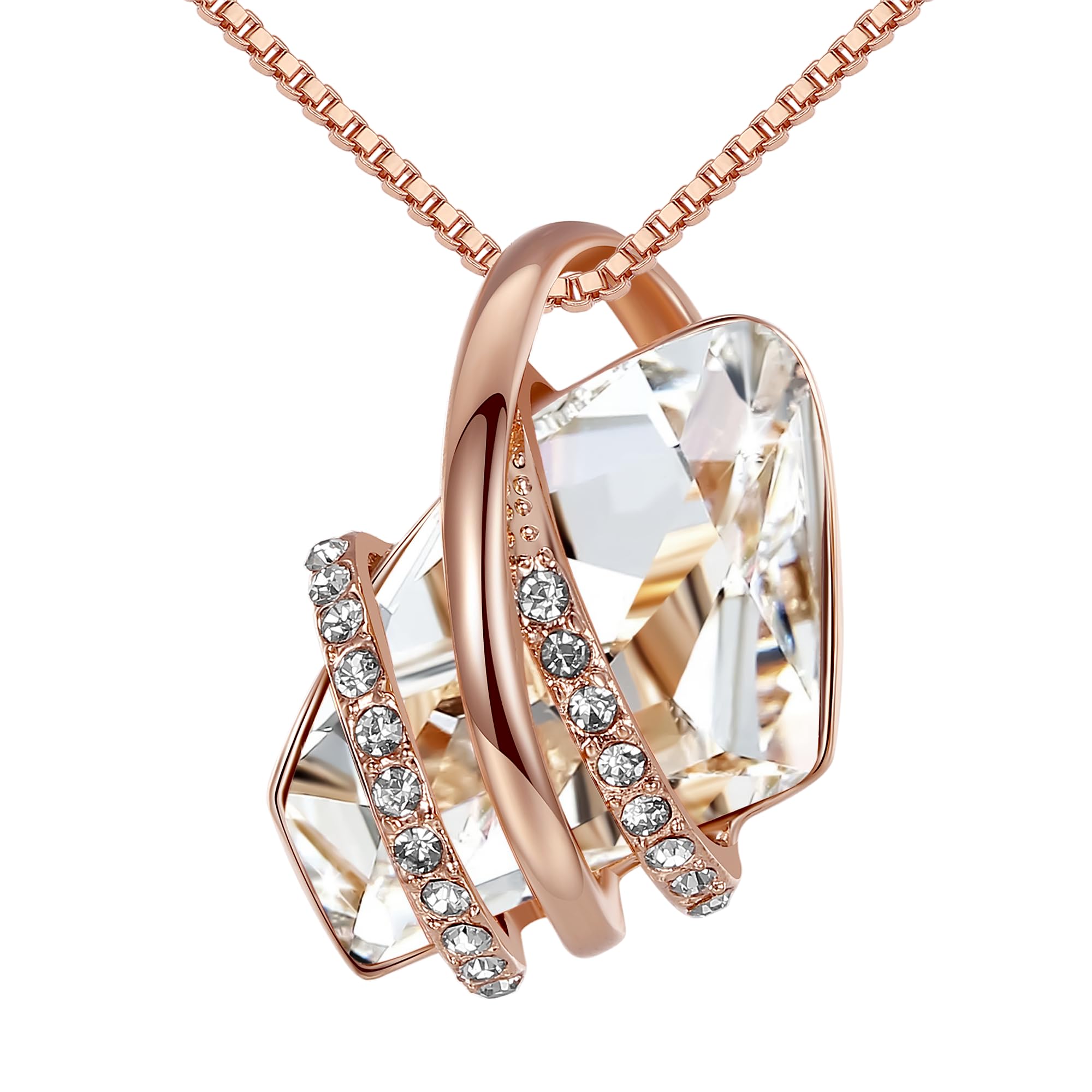 Colar: Pingente Leafael Wish Stone Com Cristal, April Birthstone