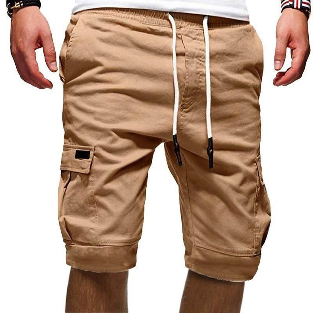 Moda Verão Casual Men Solid Color Shorts = (m)