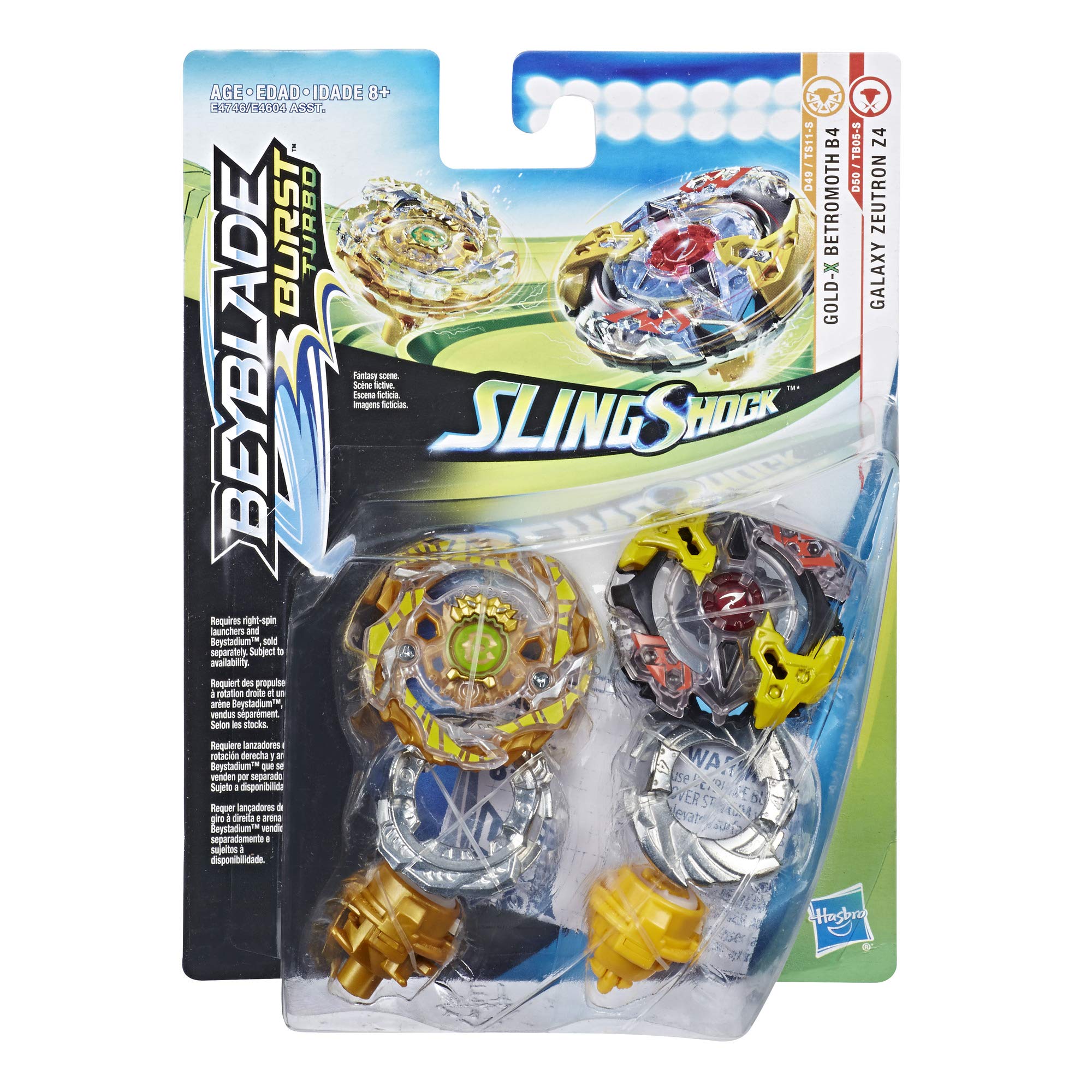 Pacote Duplo De Brinquedo Beyblade Burst Turbo Slingshock Galaxy