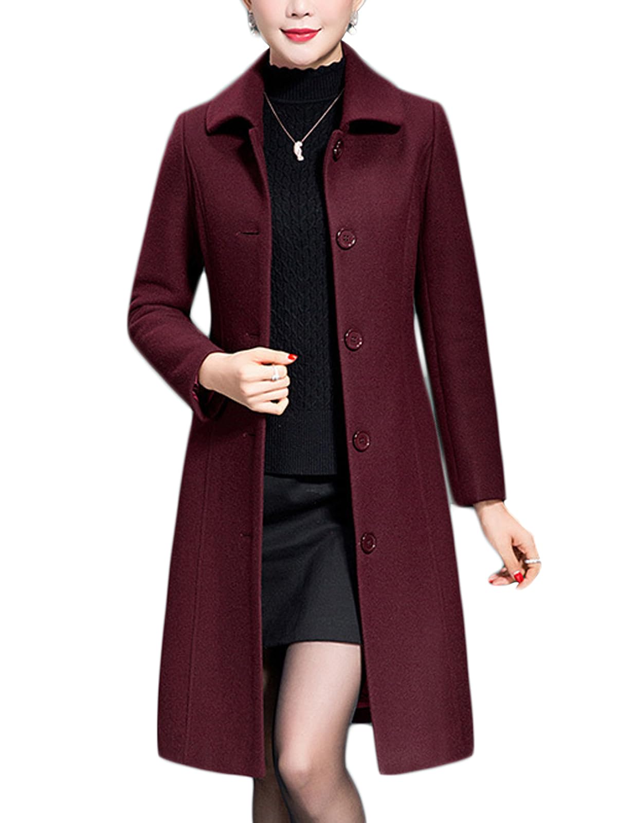 Casaco Jenkoon Feminino Wool Trench, Casaco Longo E Grosso De Inverno